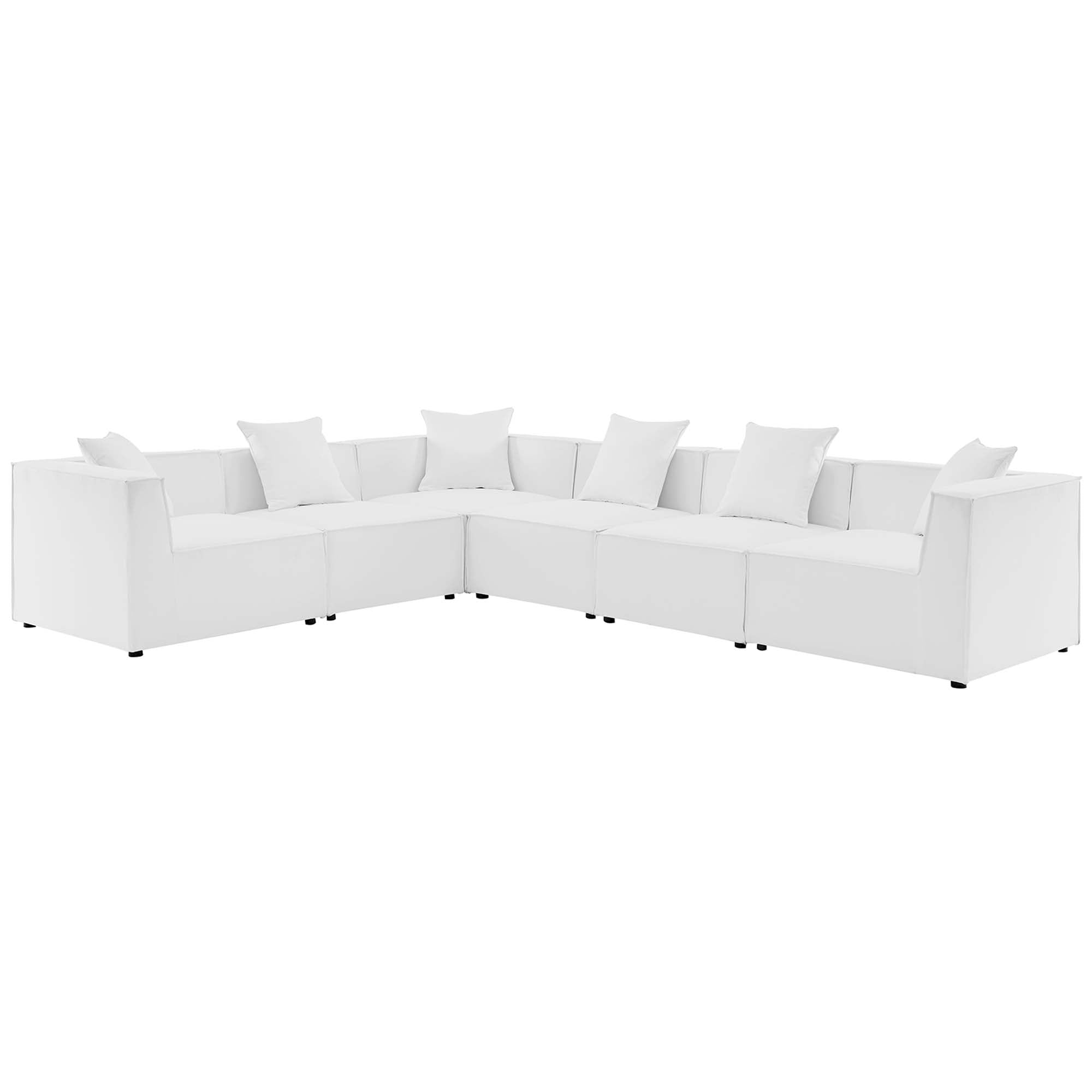 Modway Saybrook 6-Piece Outdoor Patio Upholstered Sectional Sofa