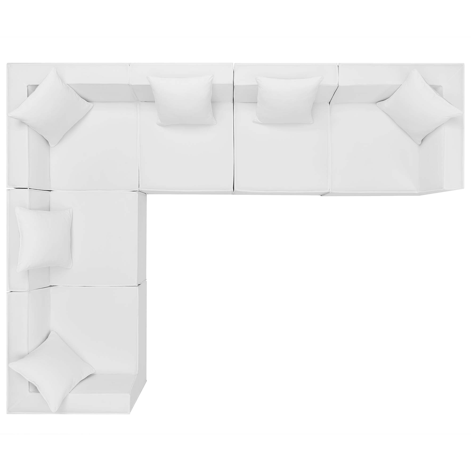 Modway Saybrook 6-Piece Outdoor Patio Upholstered Sectional Sofa