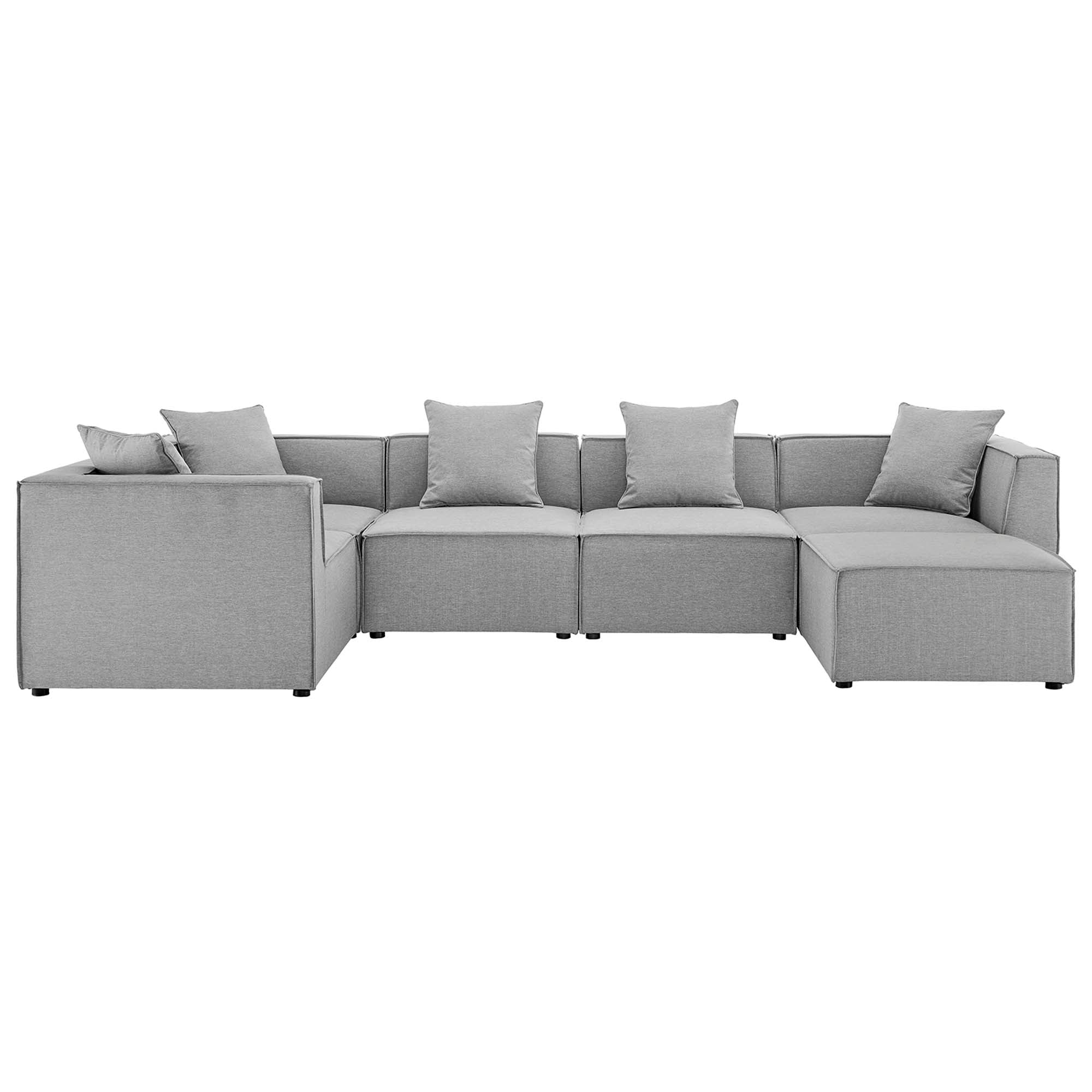 Modway Saybrook 6-Piece Outdoor Patio Upholstered Sectional Sofa