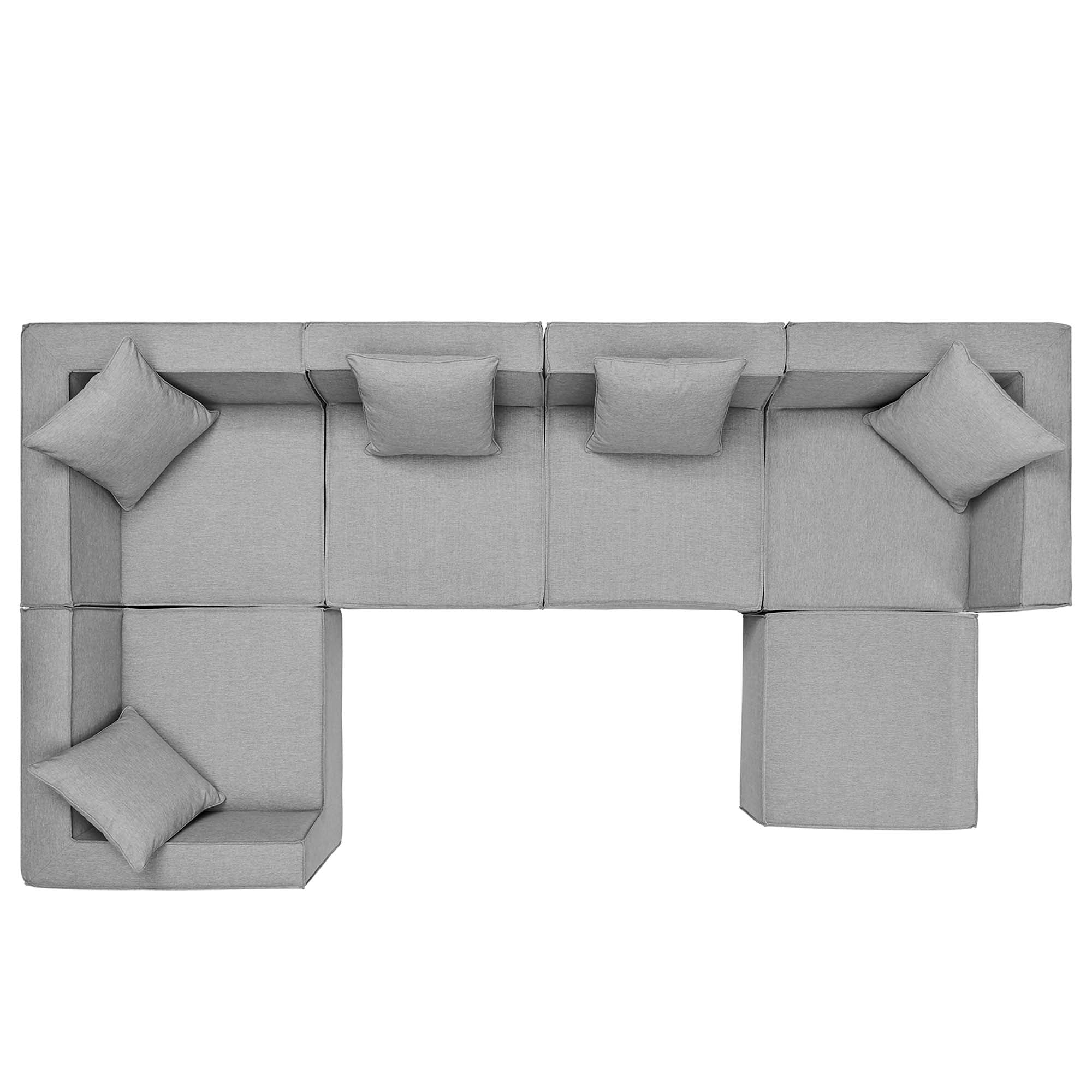Modway Saybrook 6-Piece Outdoor Patio Upholstered Sectional Sofa