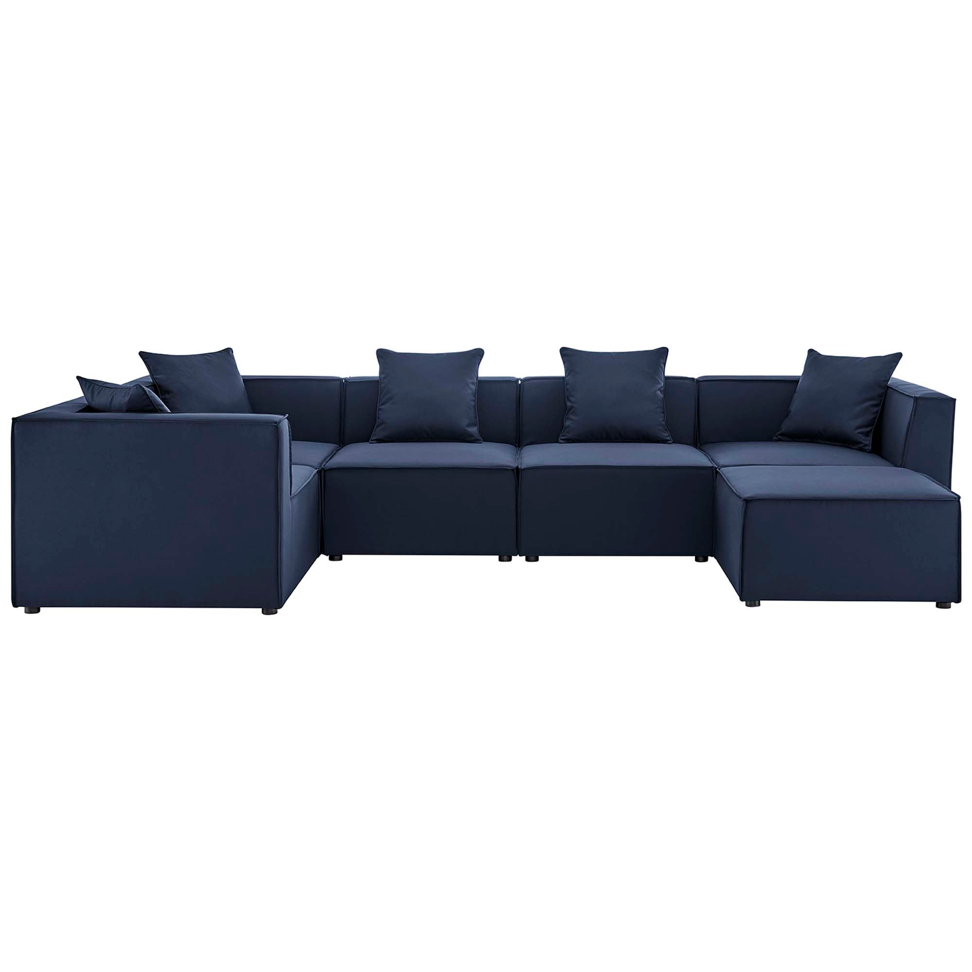 Modway Saybrook 6-Piece Outdoor Patio Upholstered Sectional Sofa