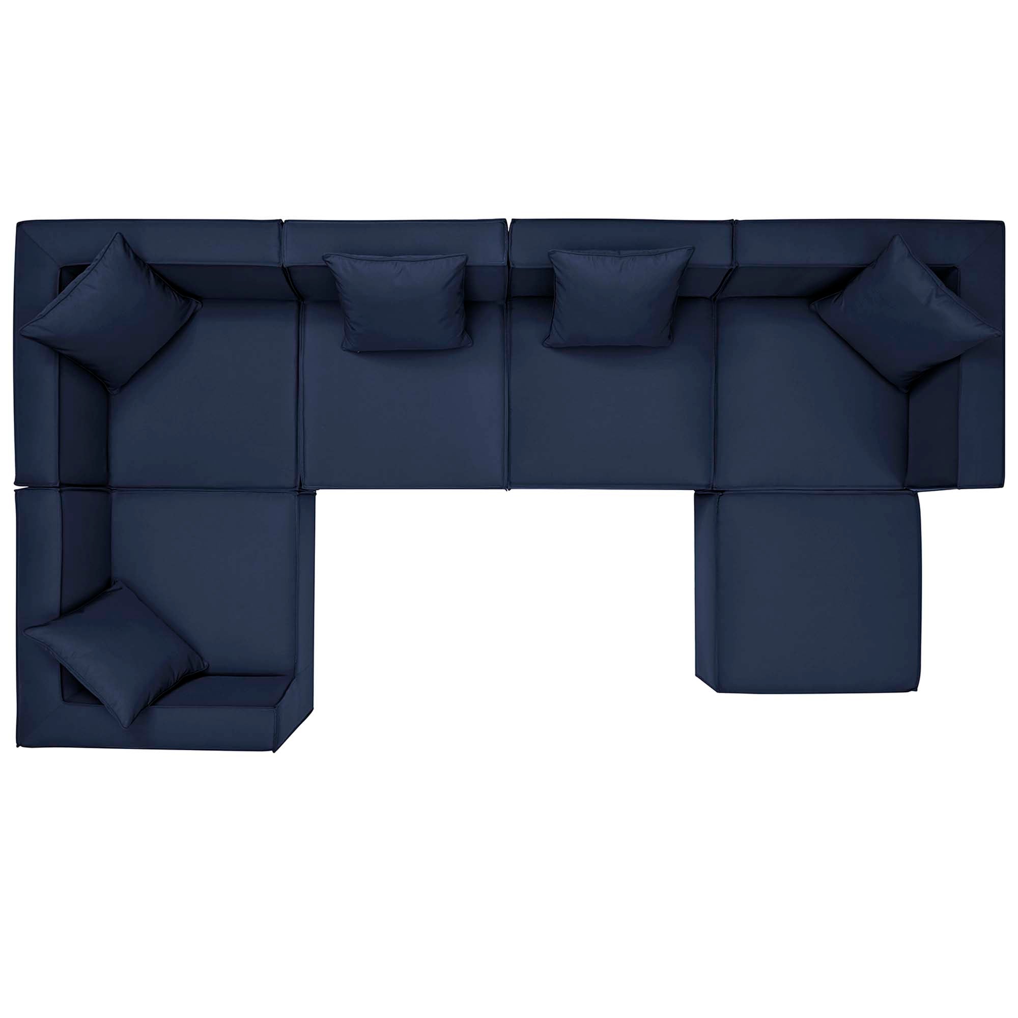 Modway Saybrook 6-Piece Outdoor Patio Upholstered Sectional Sofa