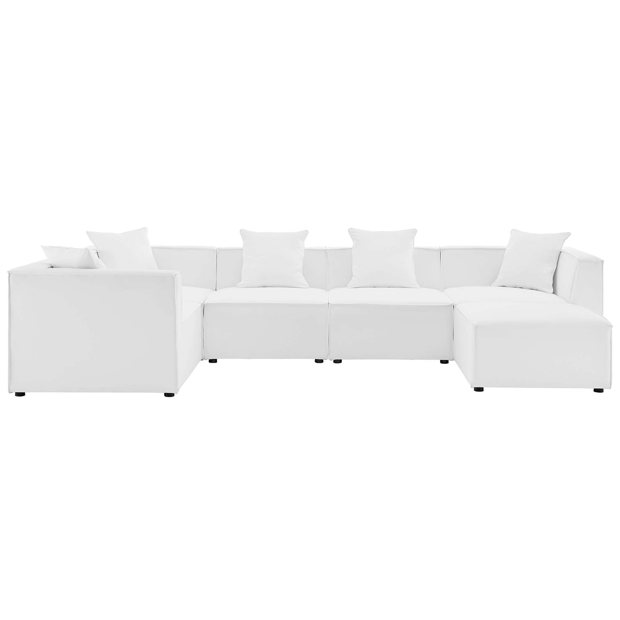 Modway Saybrook 6-Piece Outdoor Patio Upholstered Sectional Sofa