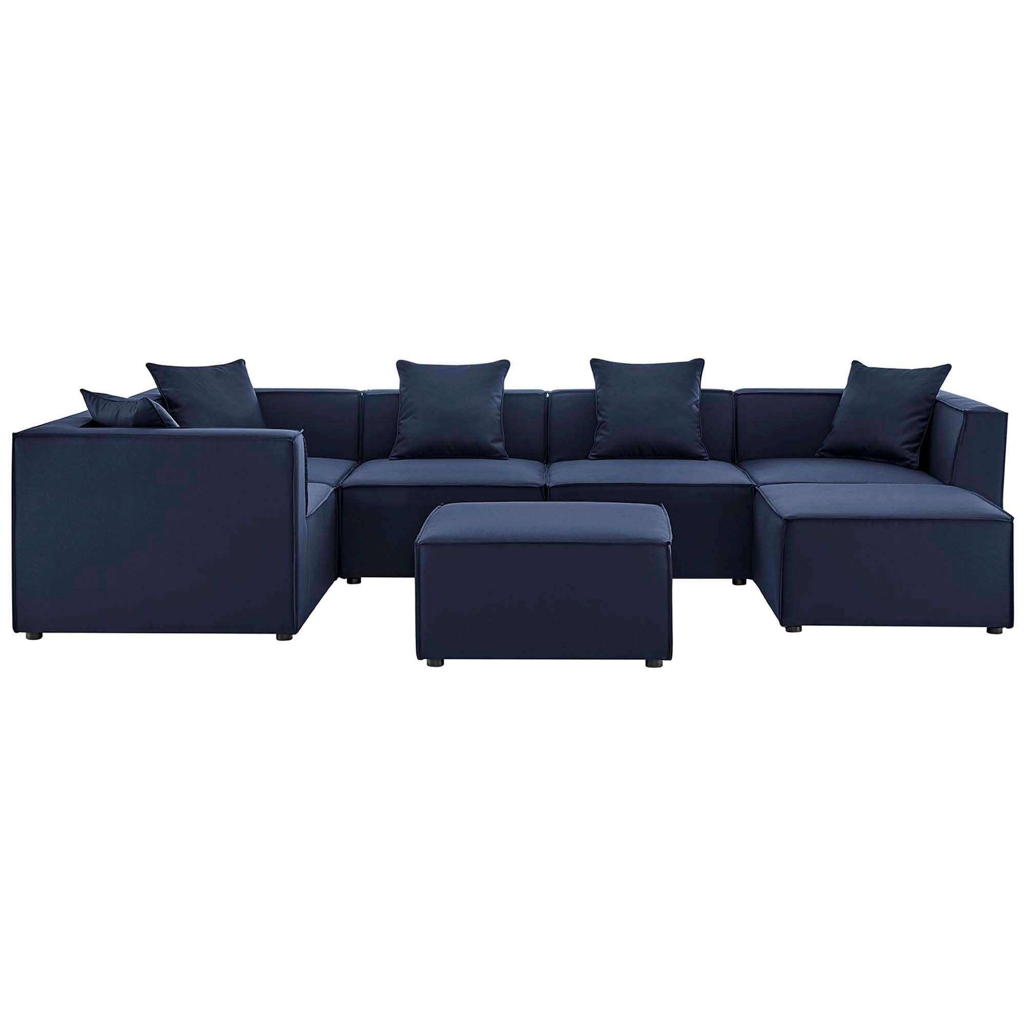 Modway Saybrook 7-Piece Outdoor Patio Upholstered Sectional Sofa