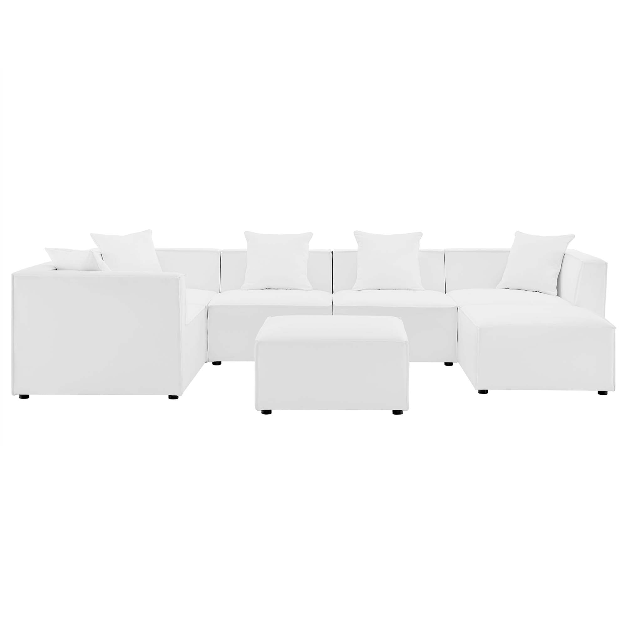 Modway Saybrook 7-Piece Outdoor Patio Upholstered Sectional Sofa