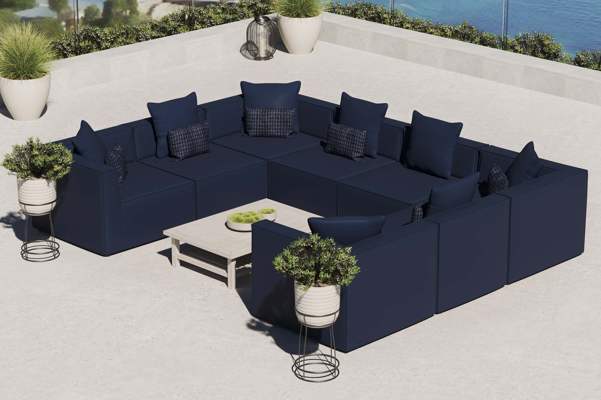Modway Saybrook 8-Piece Outdoor Patio Upholstered Sectional Sofa