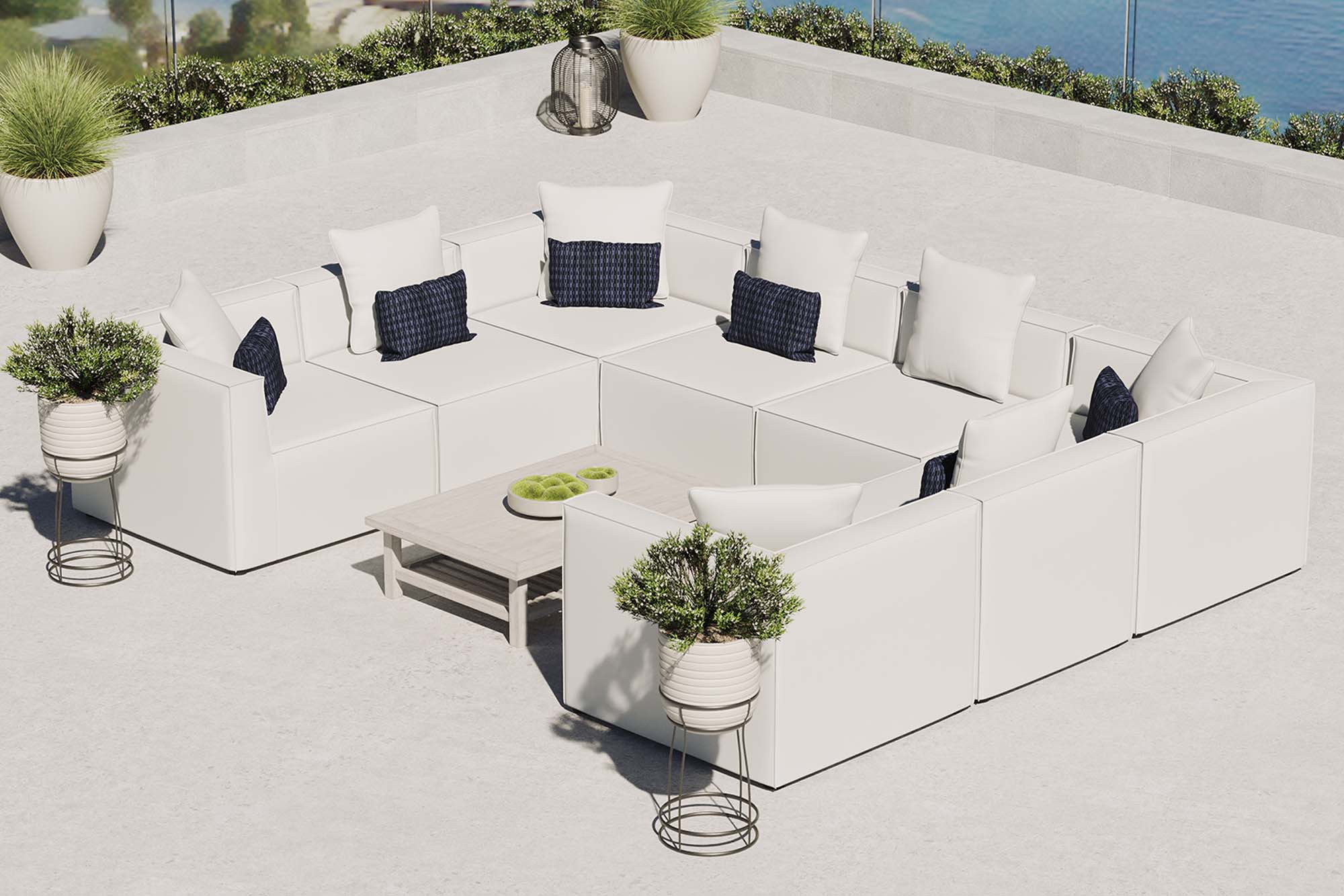 Modway Saybrook 8-Piece Outdoor Patio Upholstered Sectional Sofa