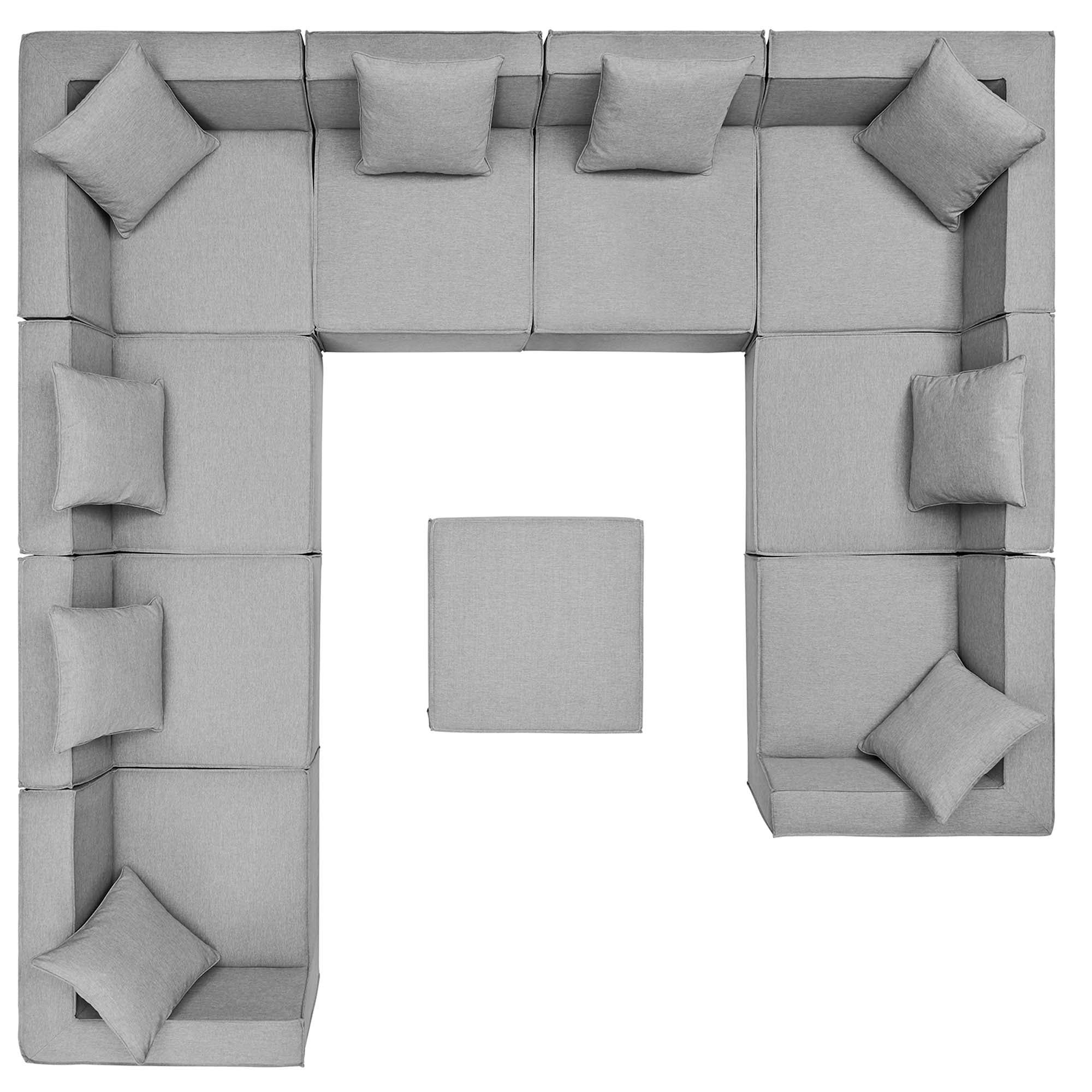 Modway Saybrook 10-Piece Outdoor Patio Upholstered Sectional Sofa