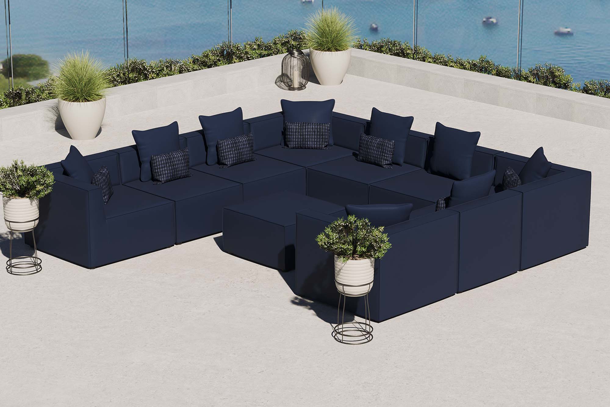 Modway Saybrook 10-Piece Outdoor Patio Upholstered Sectional Sofa