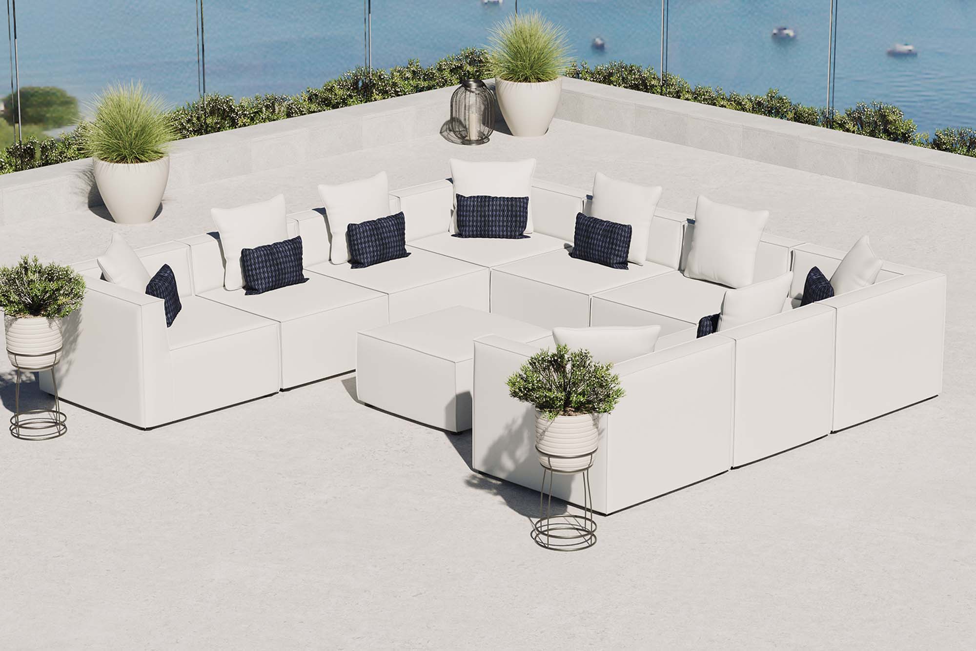 Modway Saybrook 10-Piece Outdoor Patio Upholstered Sectional Sofa