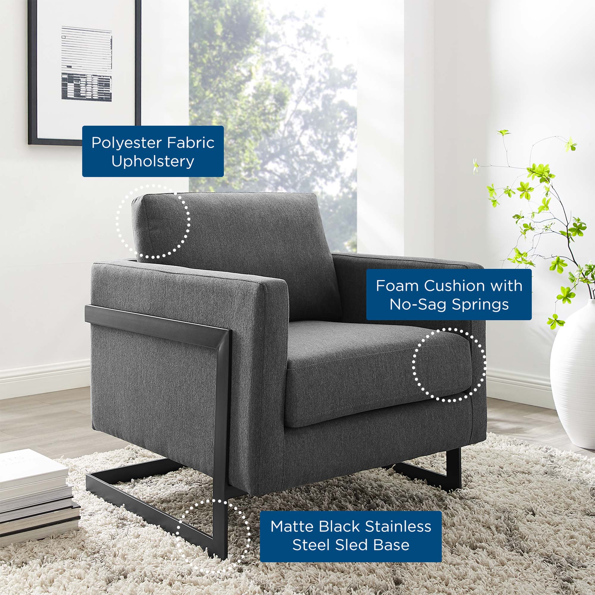 Modway Posse Upholstered Fabric Accent Chair