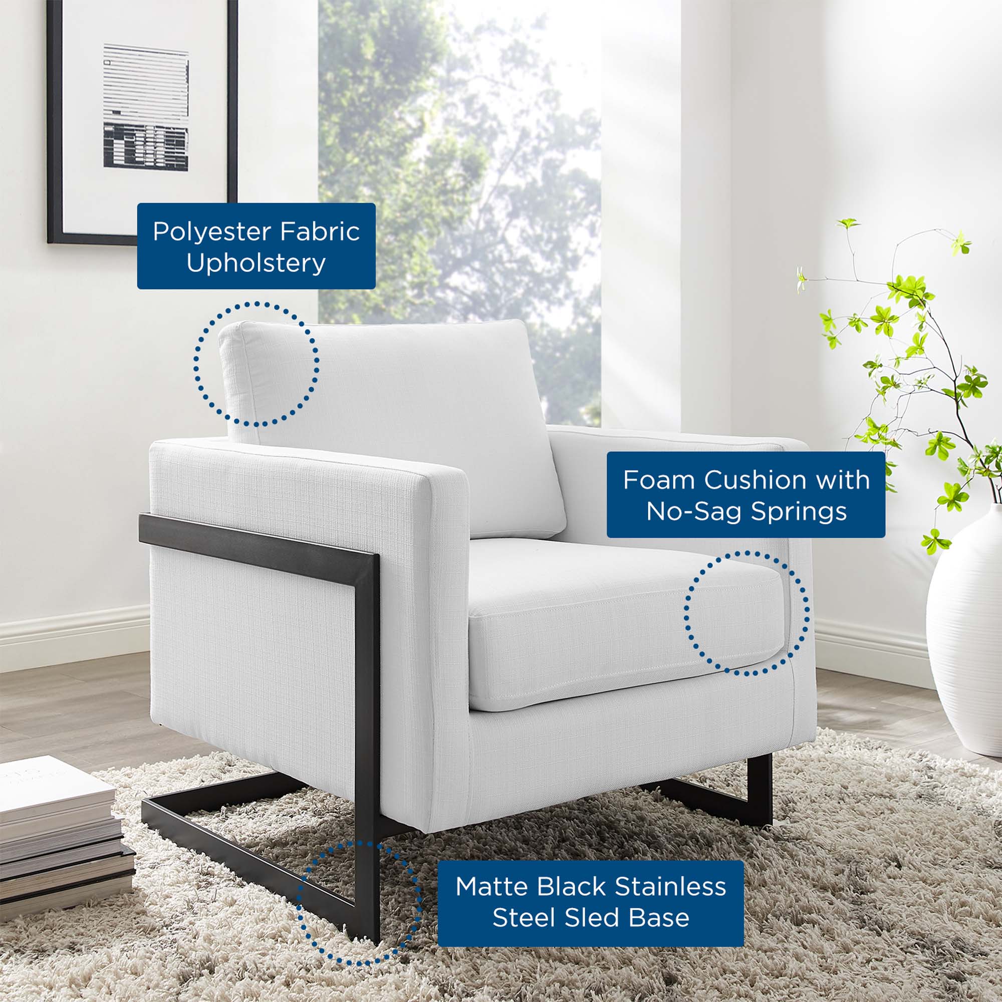 Modway Posse Upholstered Fabric Accent Chair