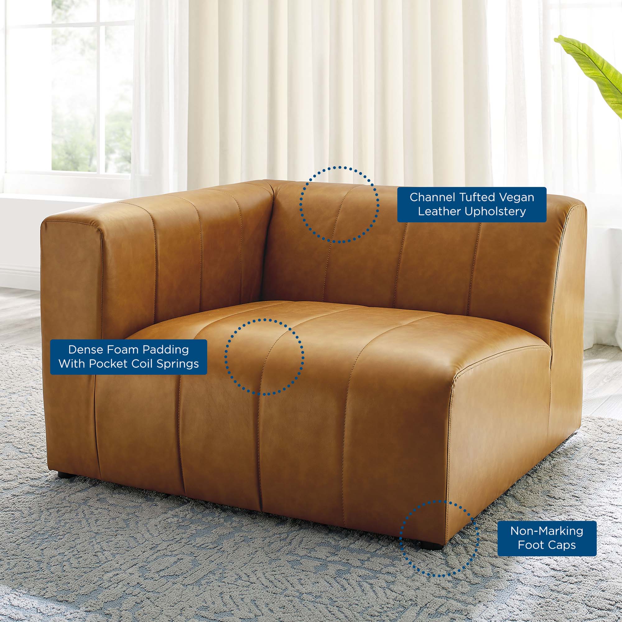 Modway Bartlett Vegan Leather Left-Arm Chair