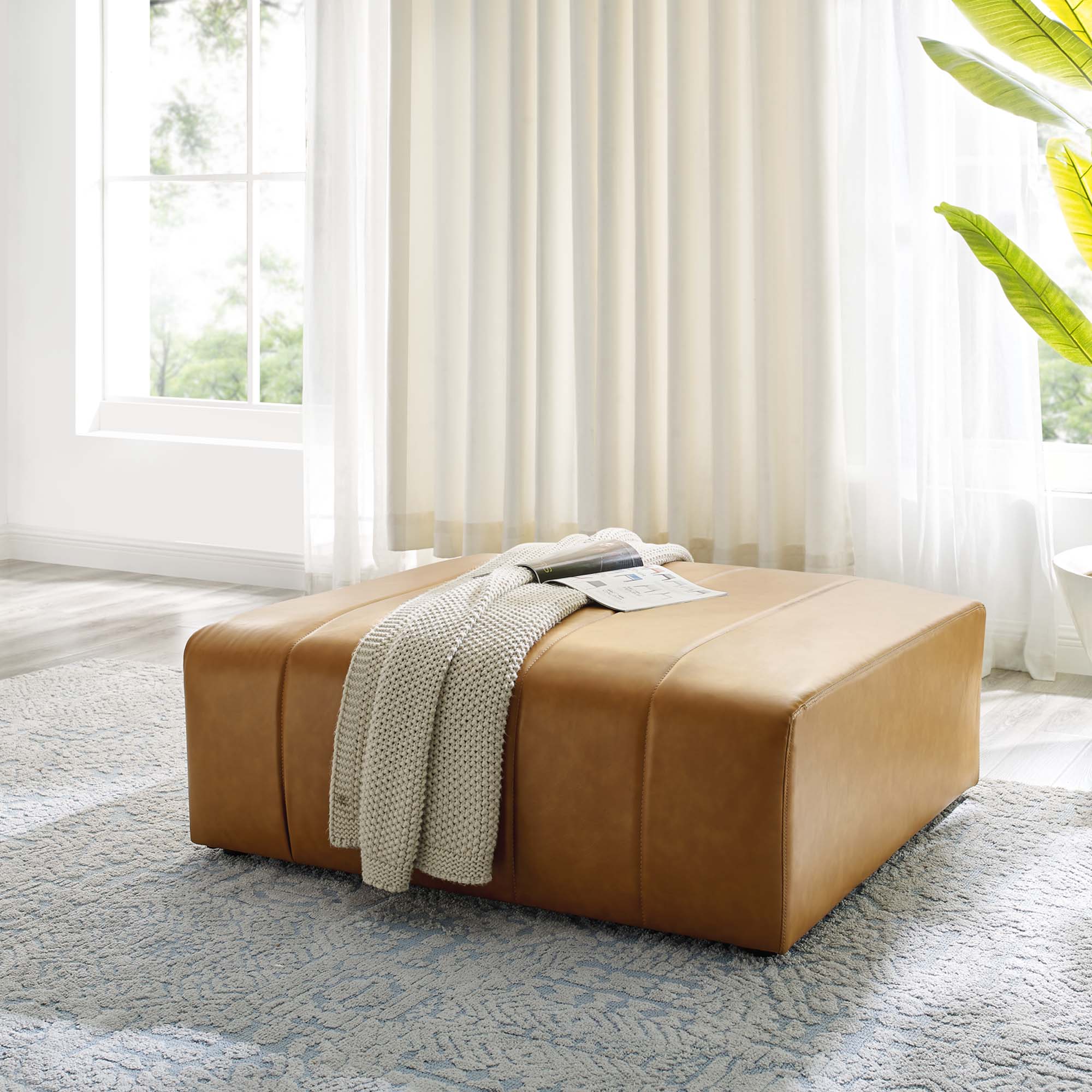 Modway Bartlett Vegan Leather Ottoman