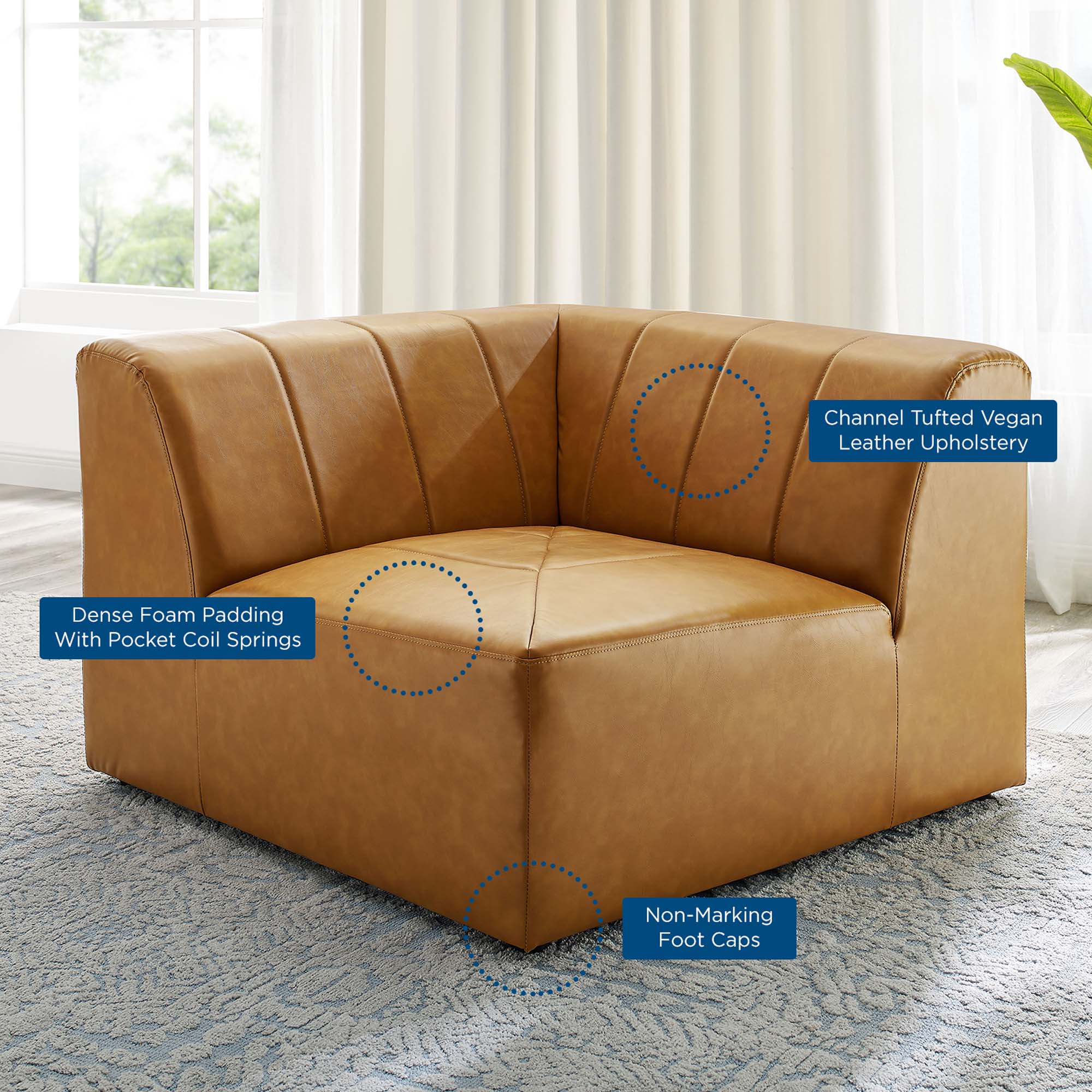 Modway Bartlett Vegan Leather Corner Chair