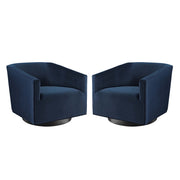 Modway Twist Performance Velvet Swivel Chair Set of 2