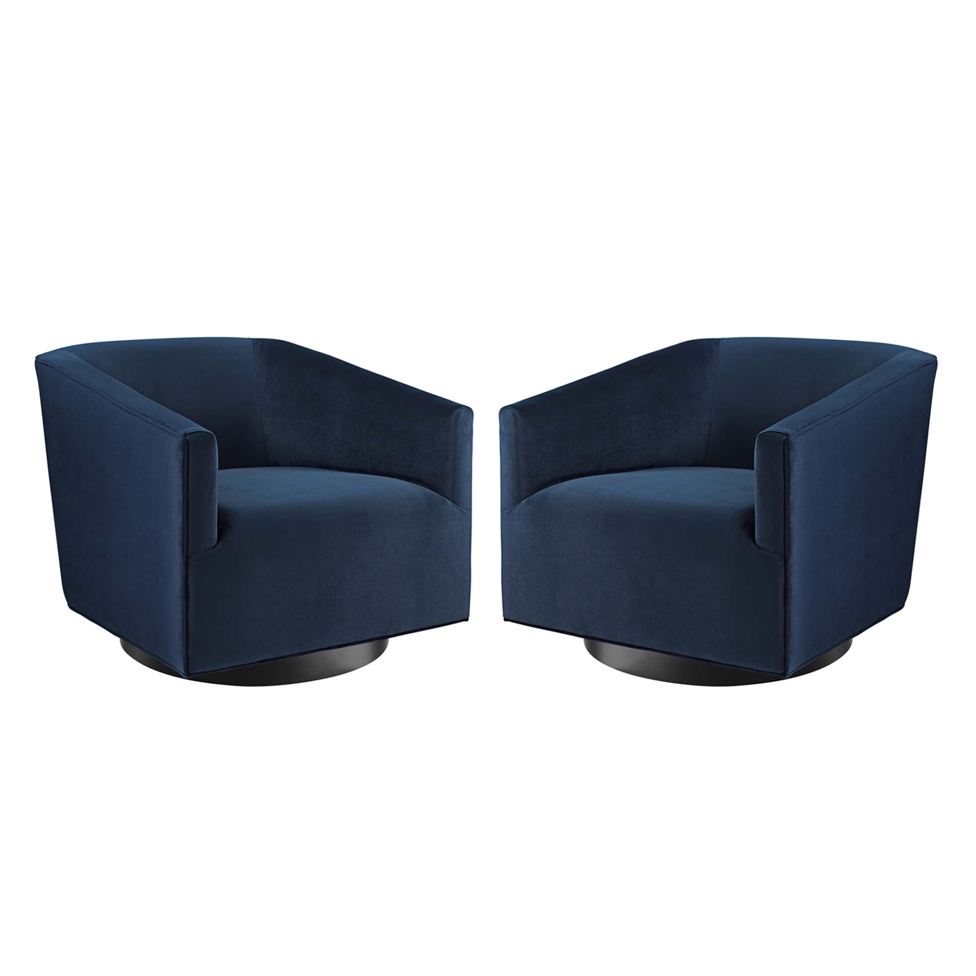 Modway Twist Performance Velvet Swivel Chair Set of 2