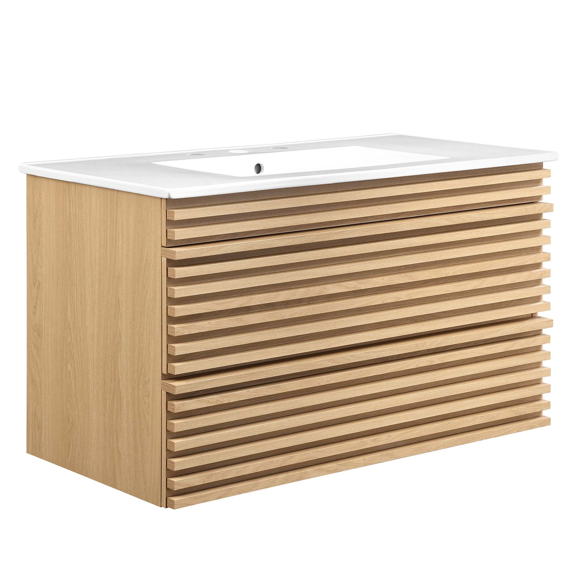 Modway Render 36" Wall-Mount Bathroom Vanity
