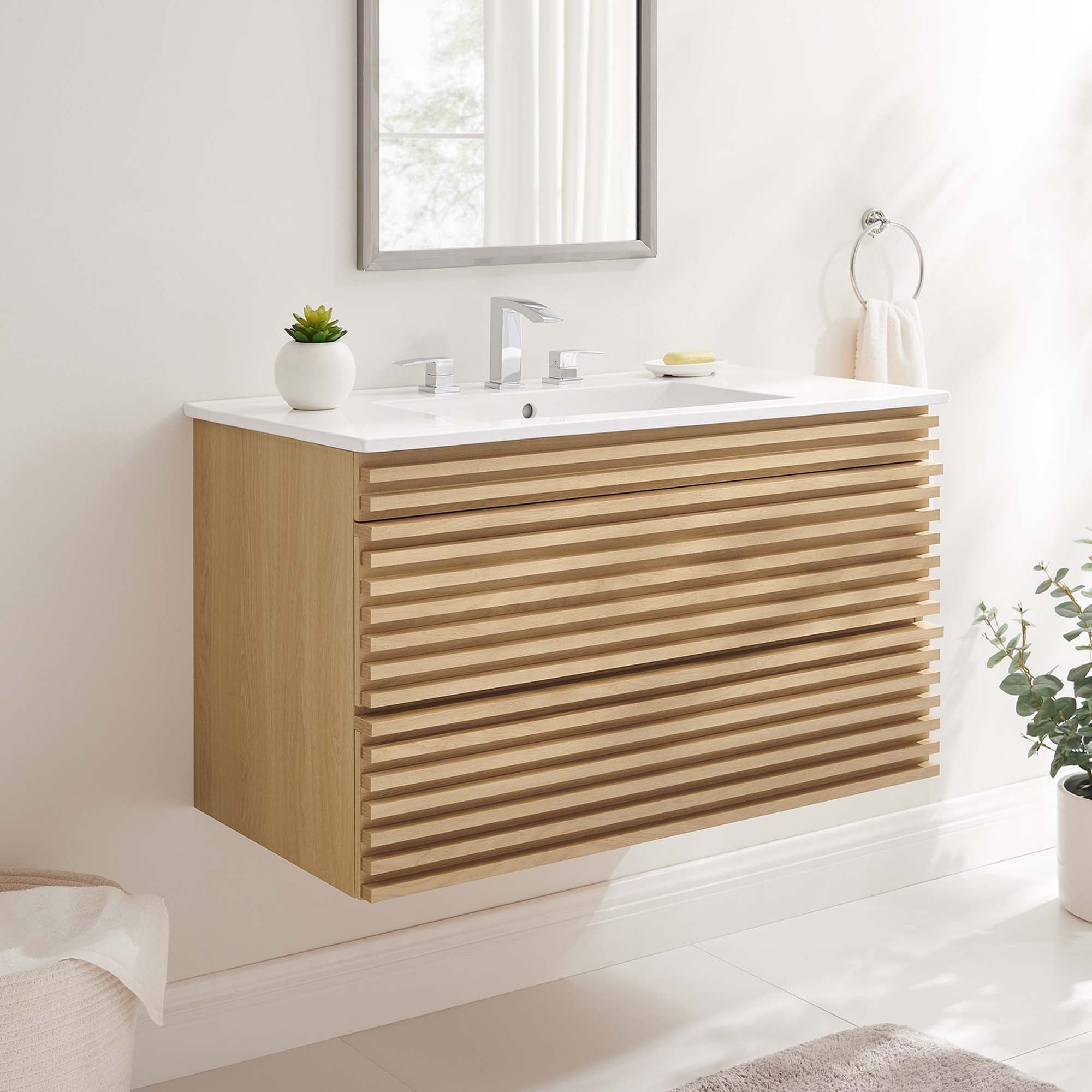 Modway Render 36" Wall-Mount Bathroom Vanity