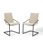 Modway Pitch Upholstered Fabric Dining Armchair Set of 2