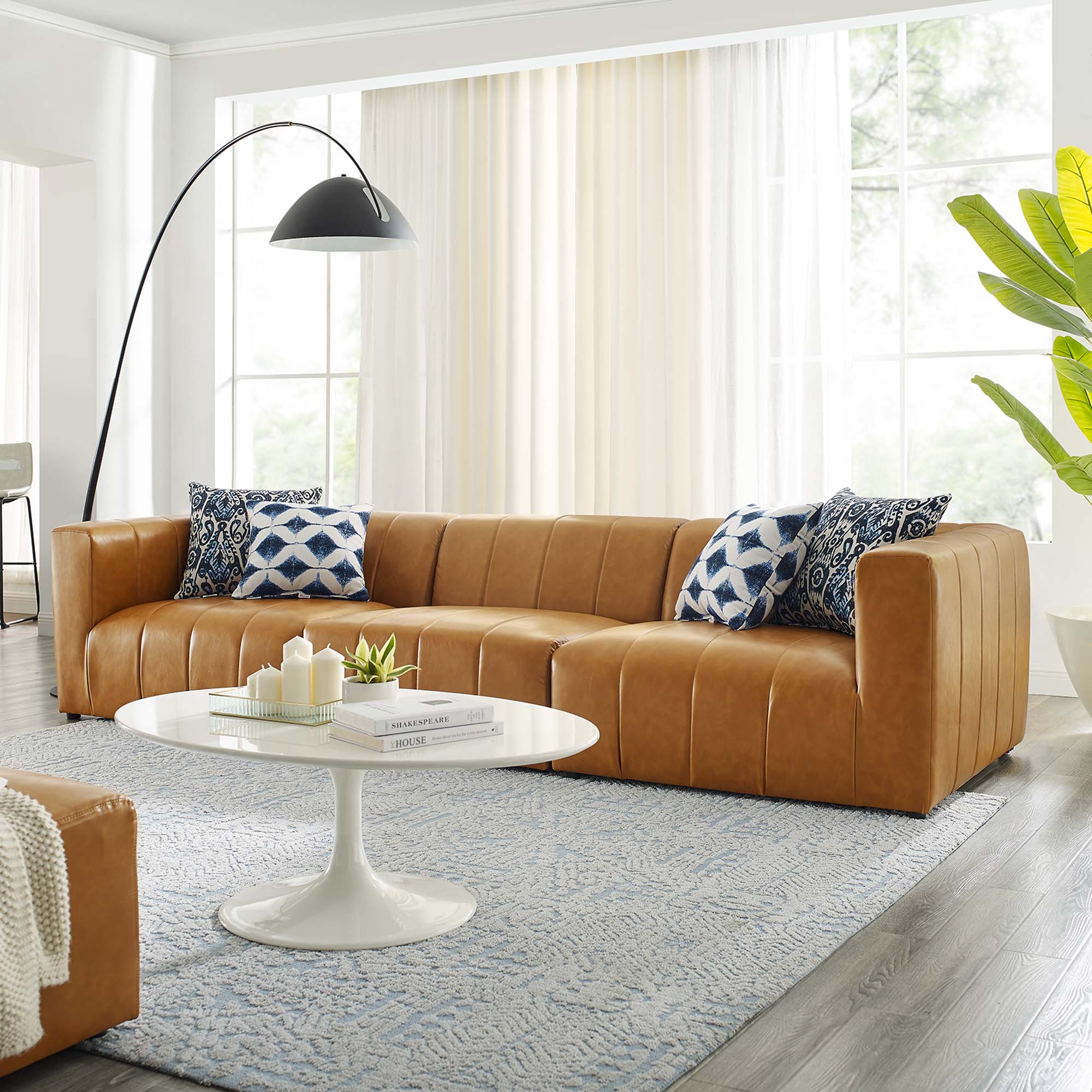 Modway Bartlett 3-Piece Vegan Leather Sofa