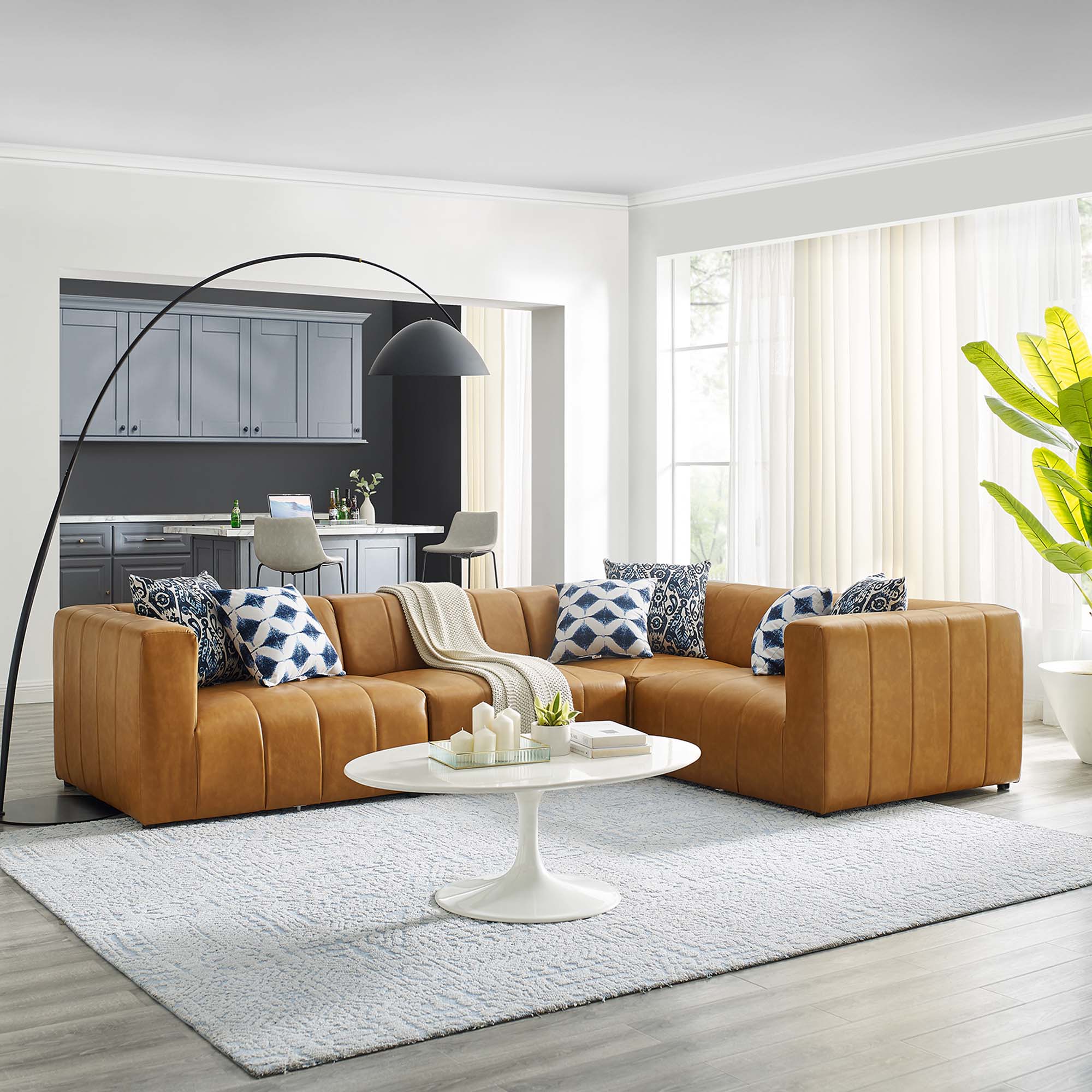 Modway Bartlett 4-Piece Vegan Leather Sectional Sofa