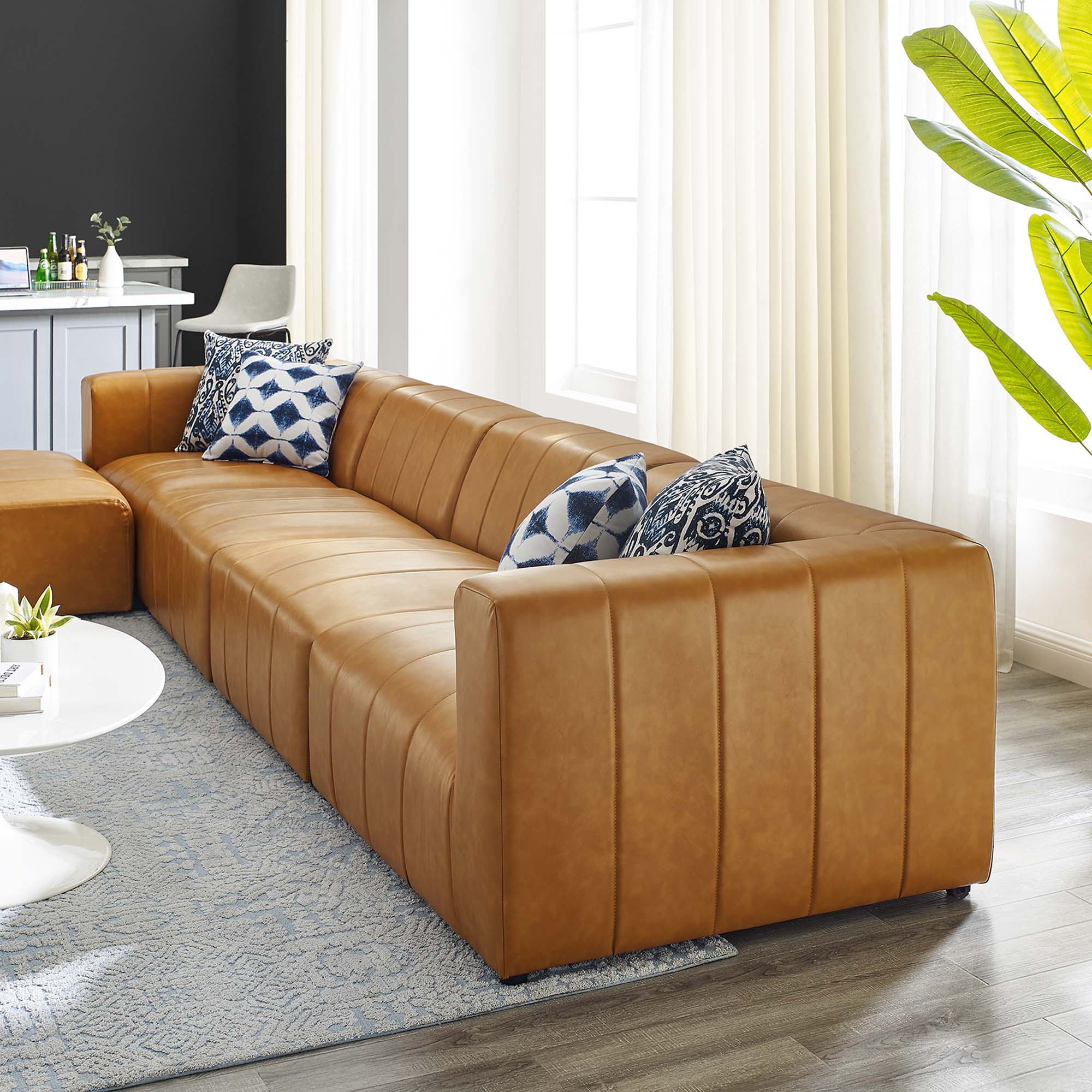 Modway Bartlett 5-Piece Vegan Leather Sectional Sofa