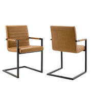 Modway Savoy Vegan Leather Dining Chairs Set of 2