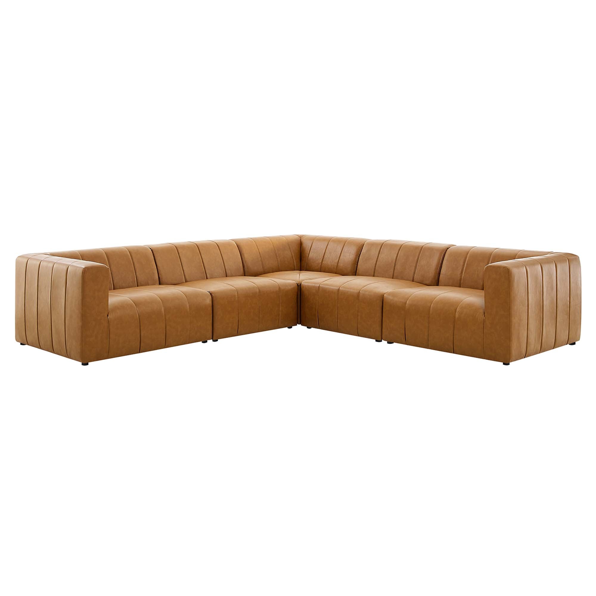 Modway Bartlett 5-Piece Vegan Leather Sectional Sofa