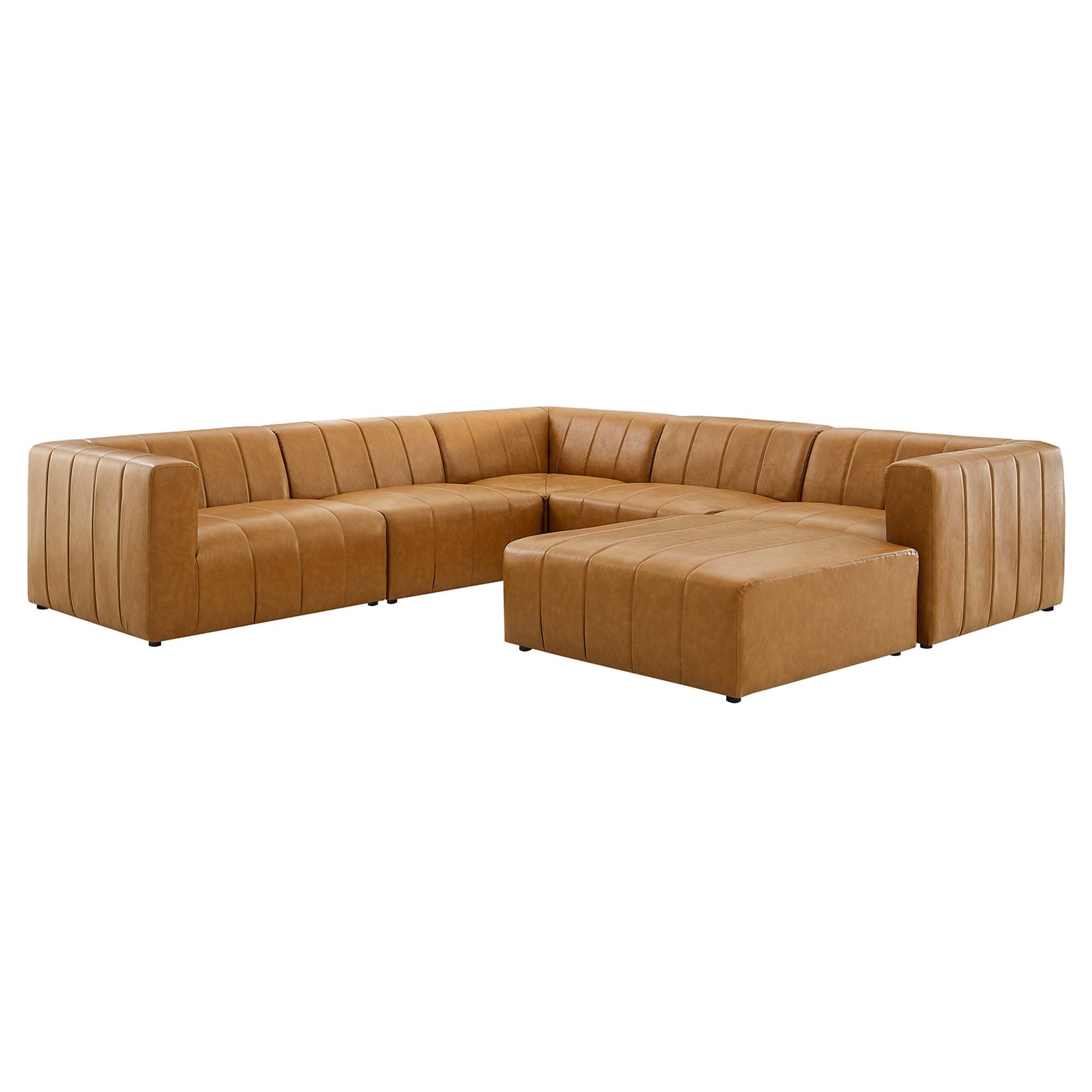 Modway Bartlett 6-Piece Vegan Leather Sectional Sofa