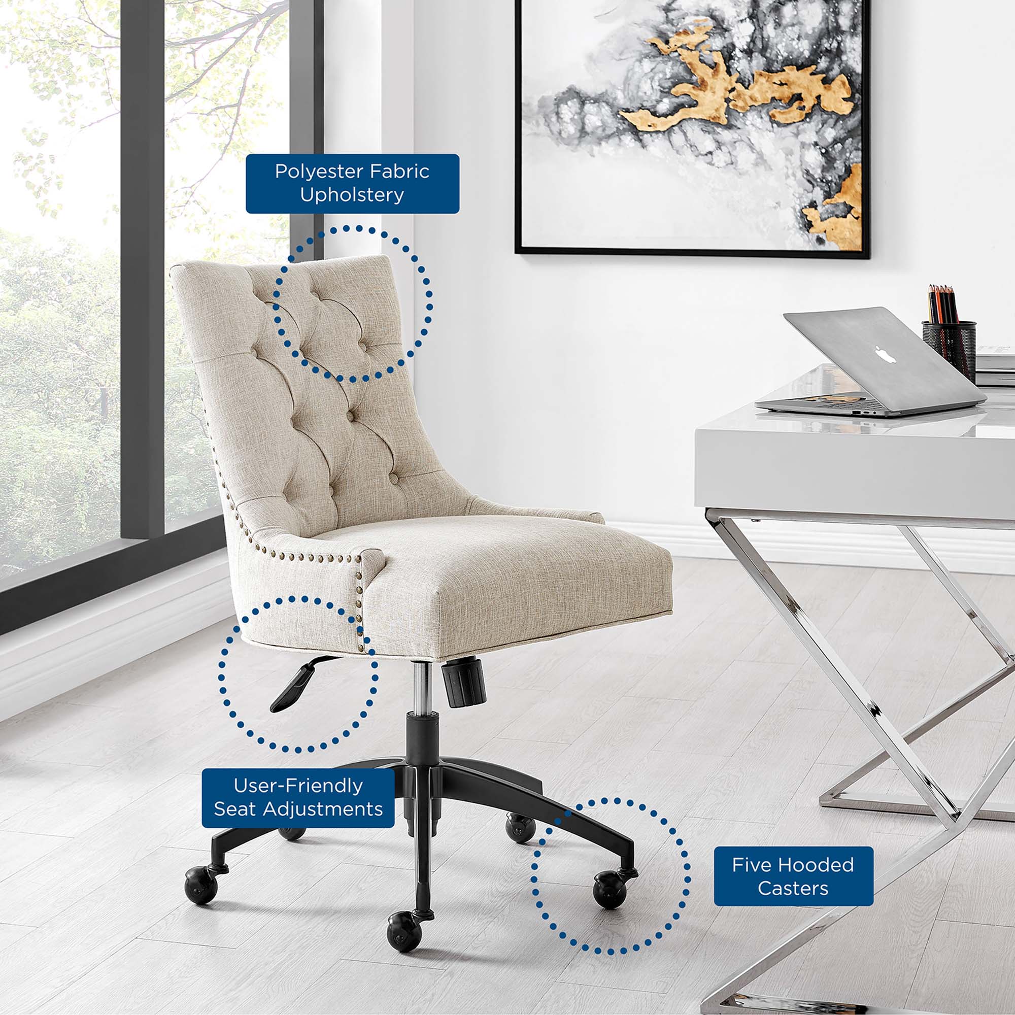 Modway Regent Tufted Fabric Office Chair
