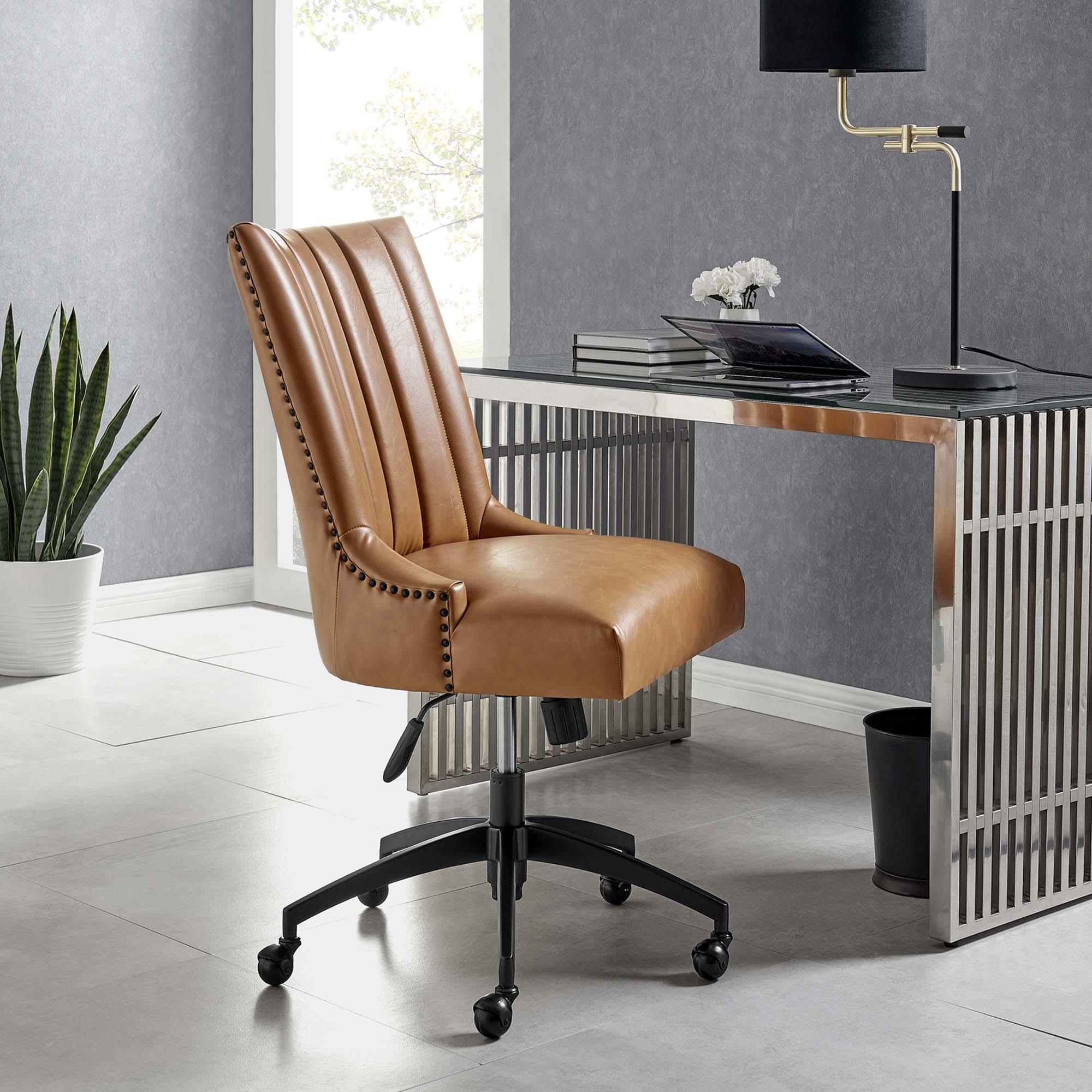 Modway Empower Channel Tufted Vegan Leather Office Chair