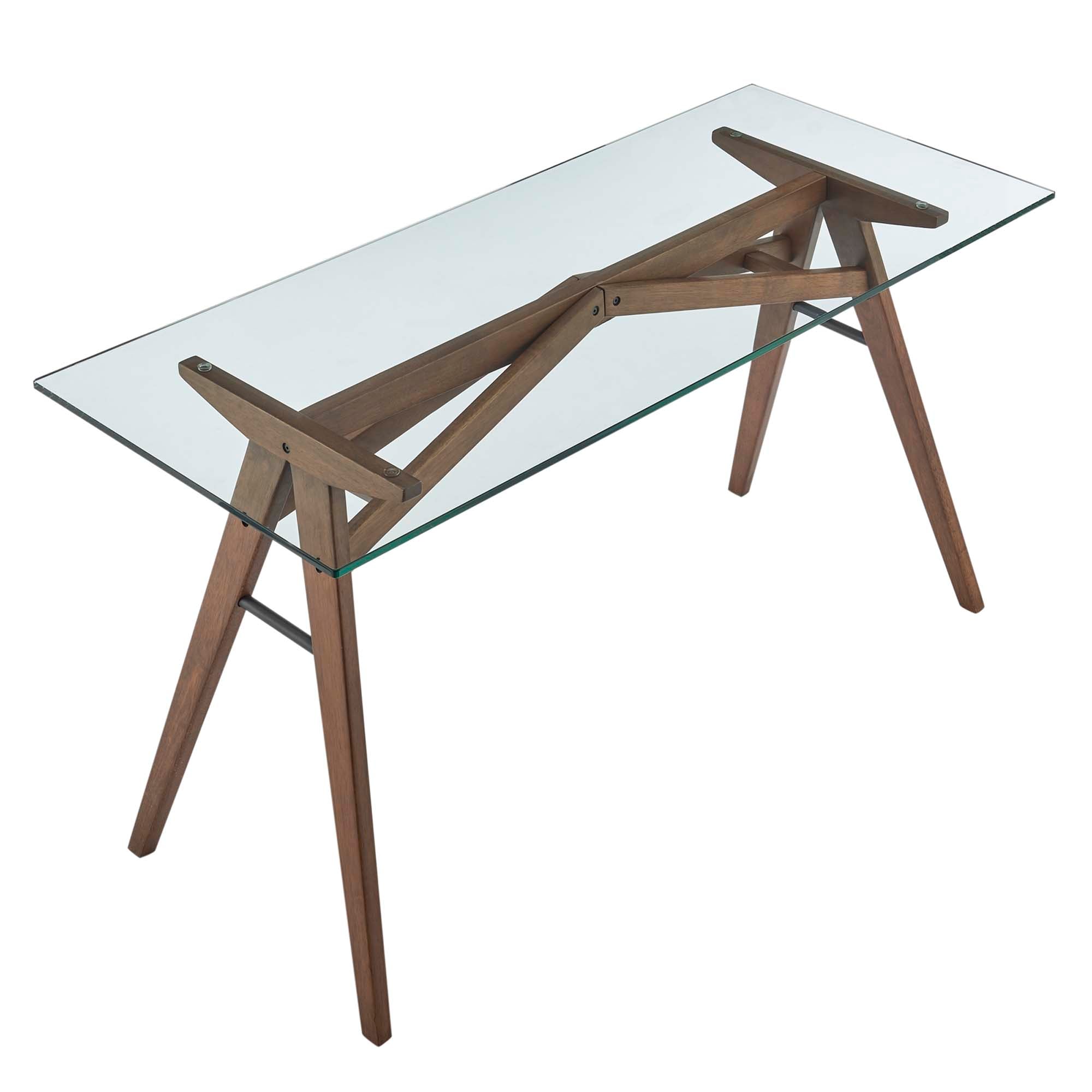Modway Steadfast Glass Top Office Desk