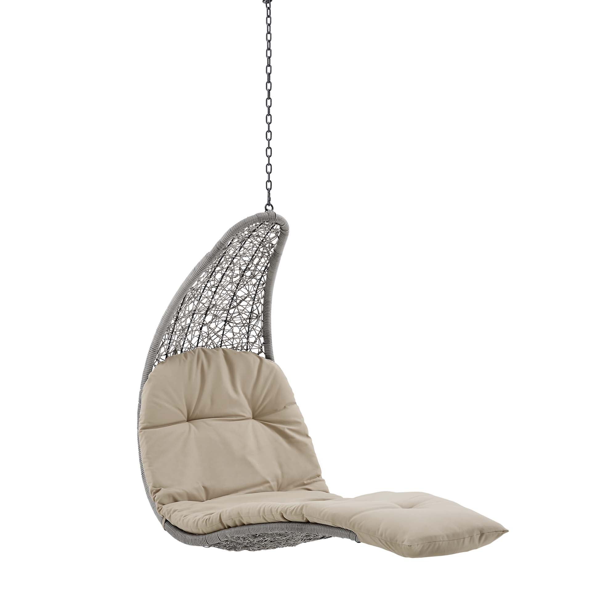 Modway Landscape Hanging Chaise Lounge Outdoor Patio Swing Chair