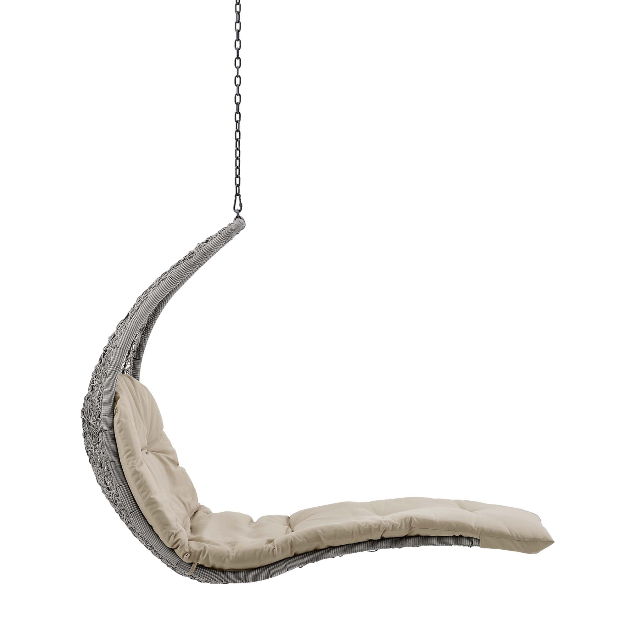 Modway Landscape Hanging Chaise Lounge Outdoor Patio Swing Chair