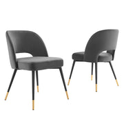 Modway Rouse Performance Velvet Dining Side Chairs Set of 2