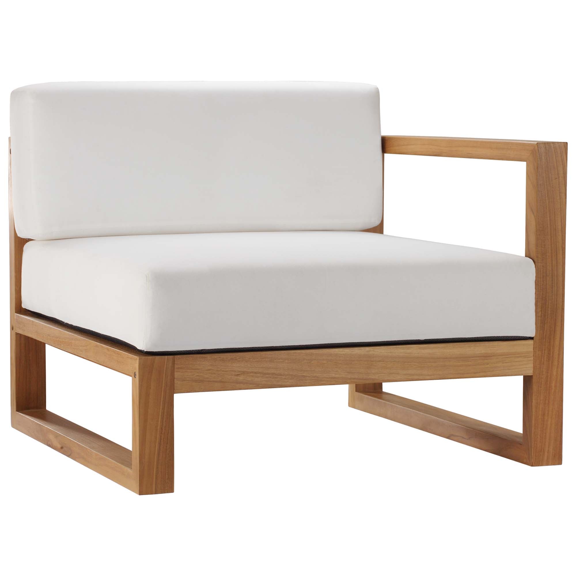 Modway Upland 5-Piece Outdoor Patio Teak Wood Sectional Sofa Set