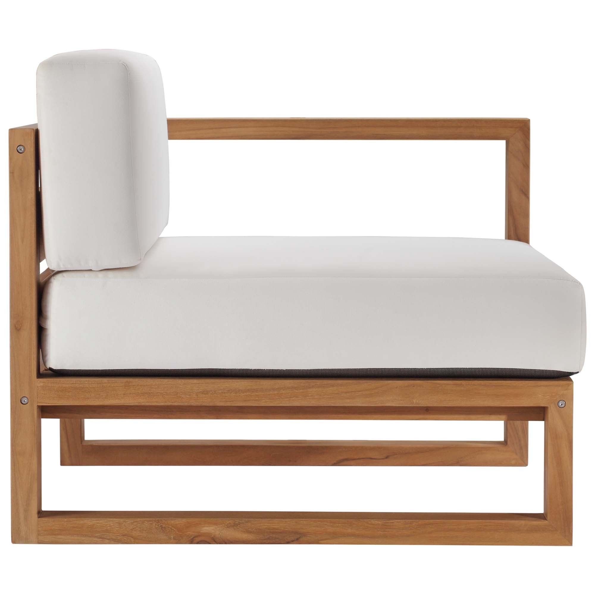 Modway Upland 5-Piece Outdoor Patio Teak Wood Sectional Sofa Set
