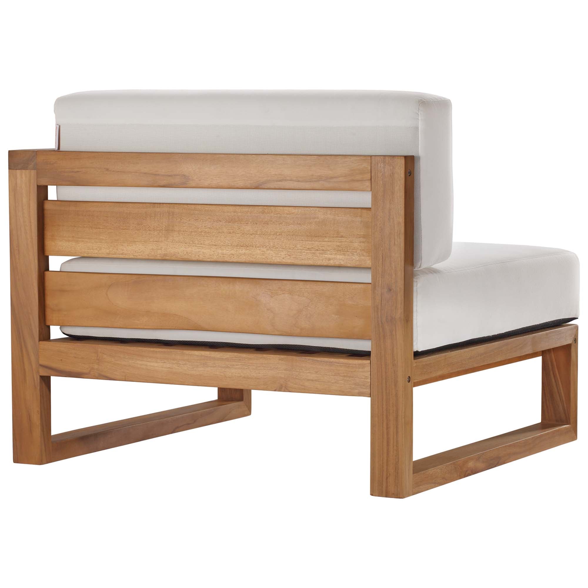 Modway Upland 5-Piece Outdoor Patio Teak Wood Sectional Sofa Set