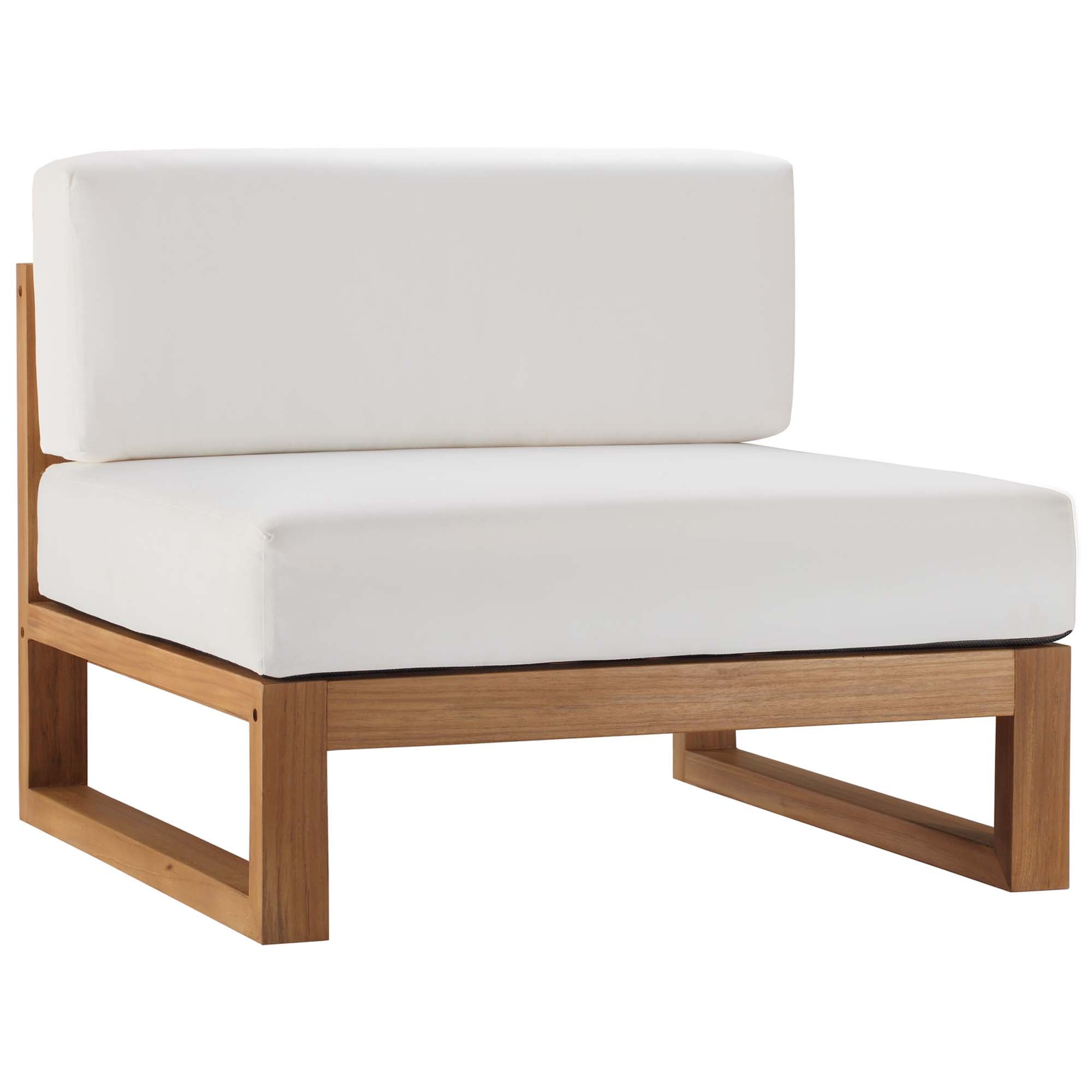 Modway Upland 5-Piece Outdoor Patio Teak Wood Sectional Sofa Set