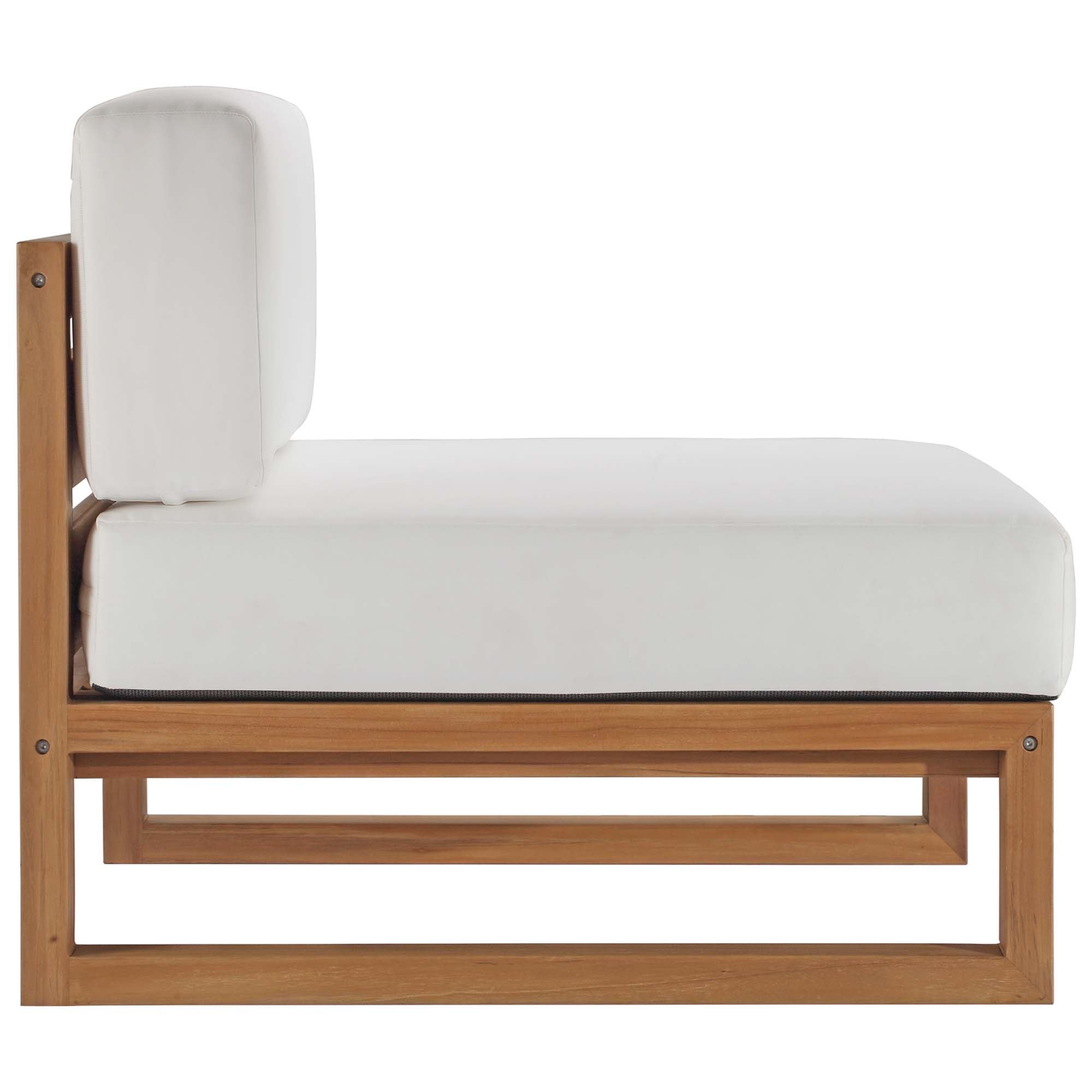Modway Upland 5-Piece Outdoor Patio Teak Wood Sectional Sofa Set