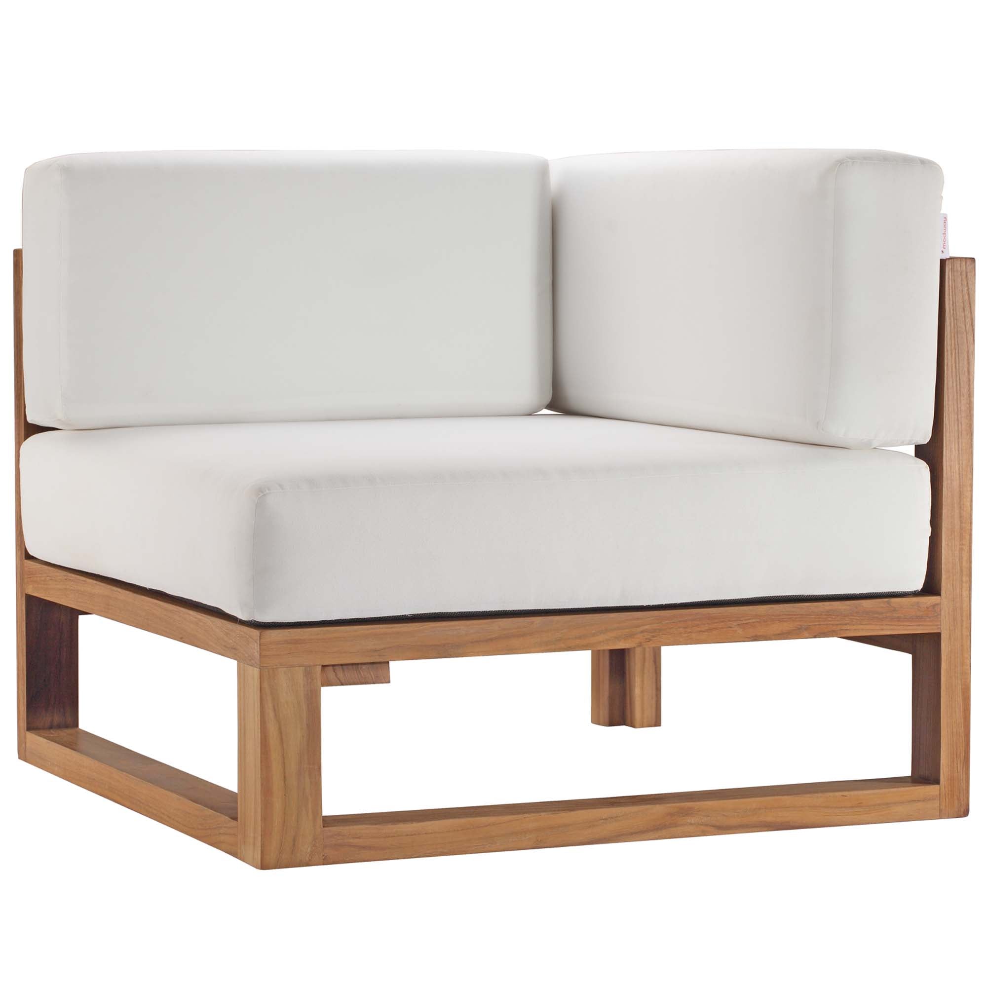 Modway Upland 5-Piece Outdoor Patio Teak Wood Sectional Sofa Set
