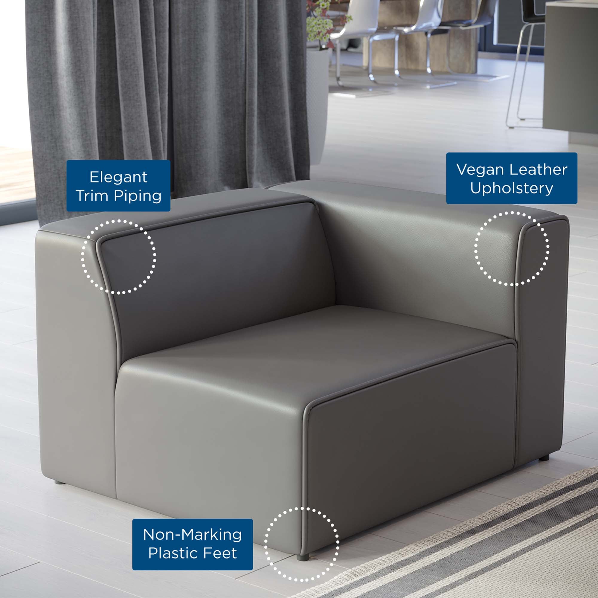Modway Mingle Vegan Leather Right-Arm Chair