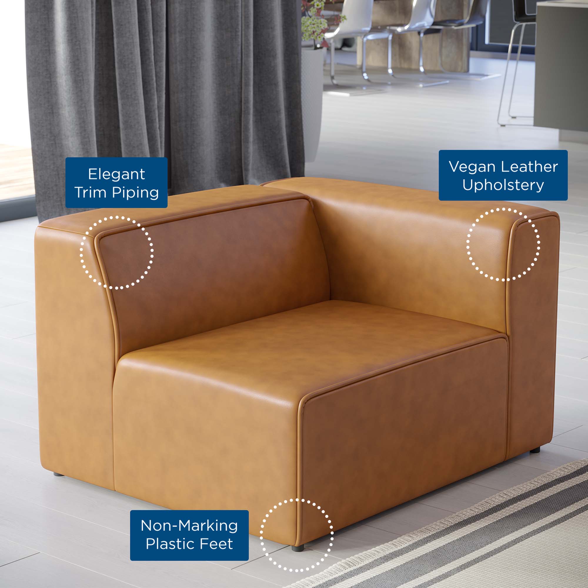 Modway Mingle Vegan Leather Right-Arm Chair