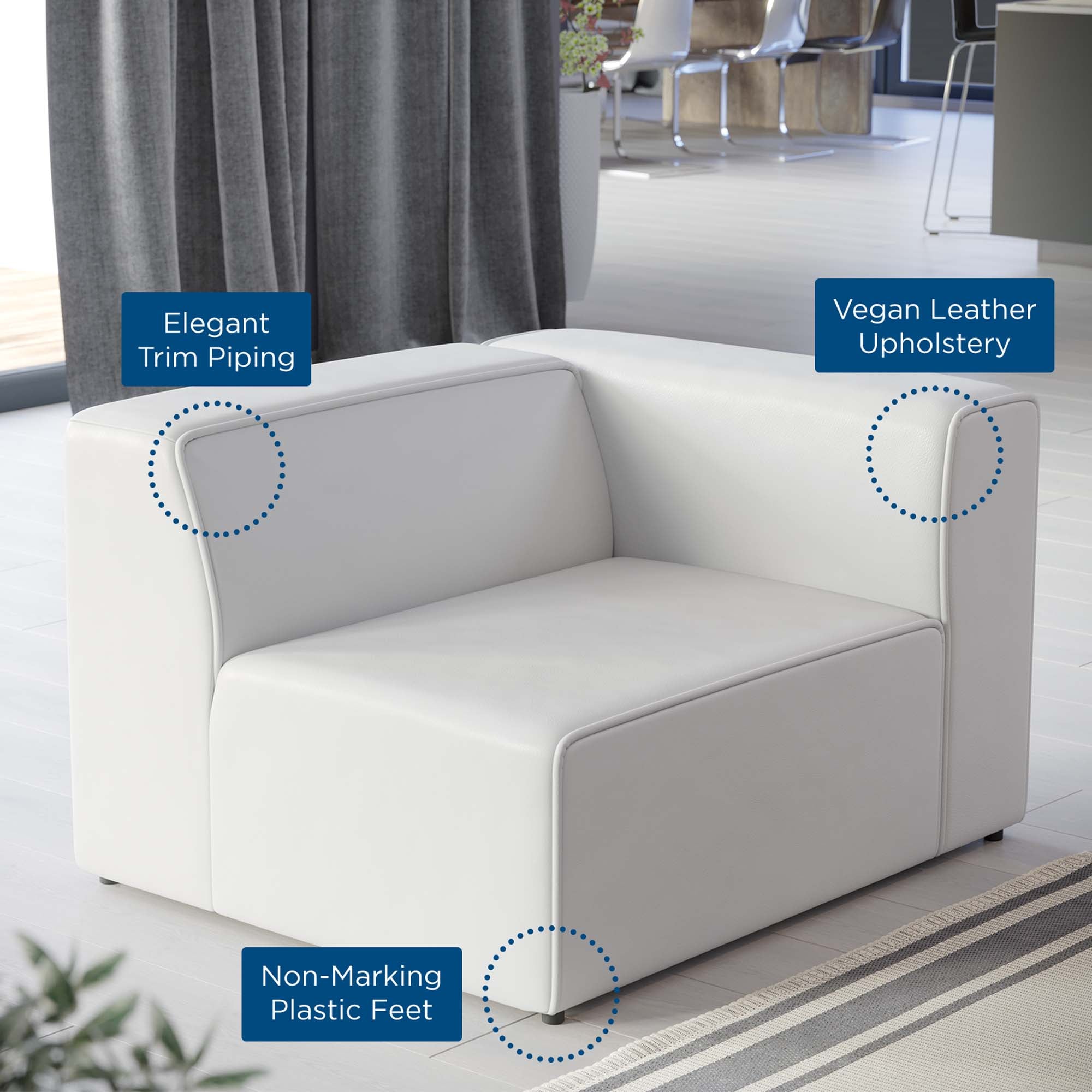 Modway Mingle Vegan Leather Right-Arm Chair
