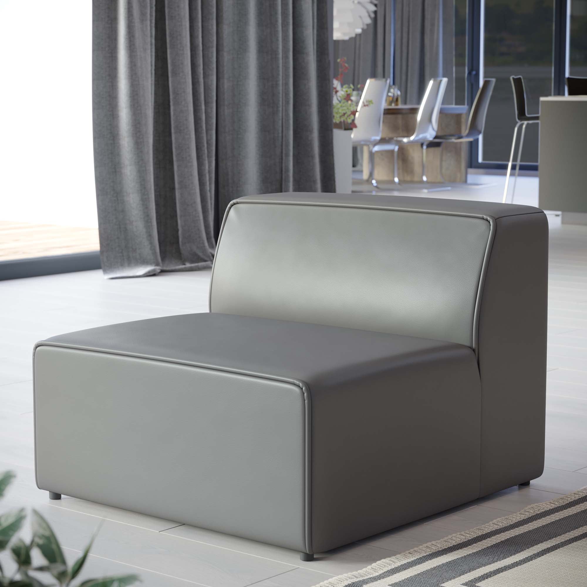 Modway Mingle Vegan Leather Armless Chair