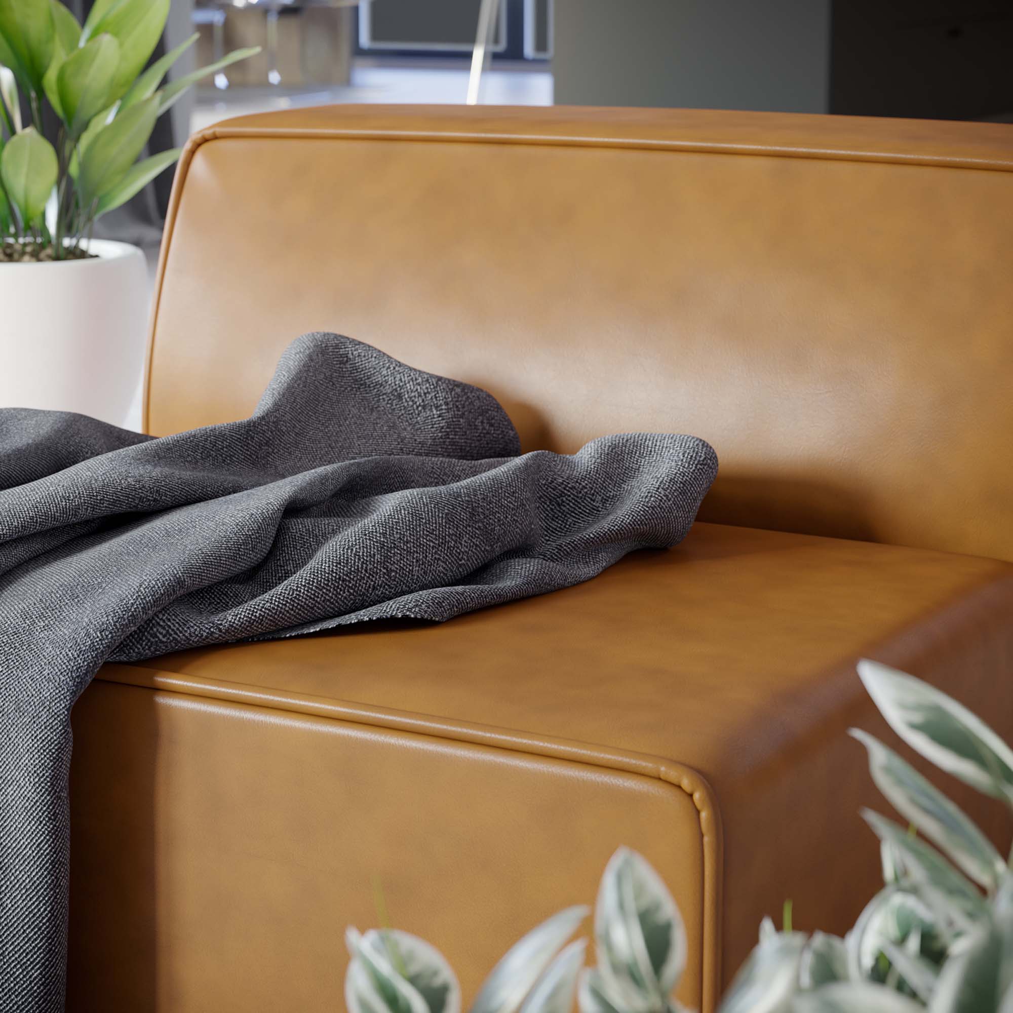 Modway Mingle Vegan Leather Armless Chair