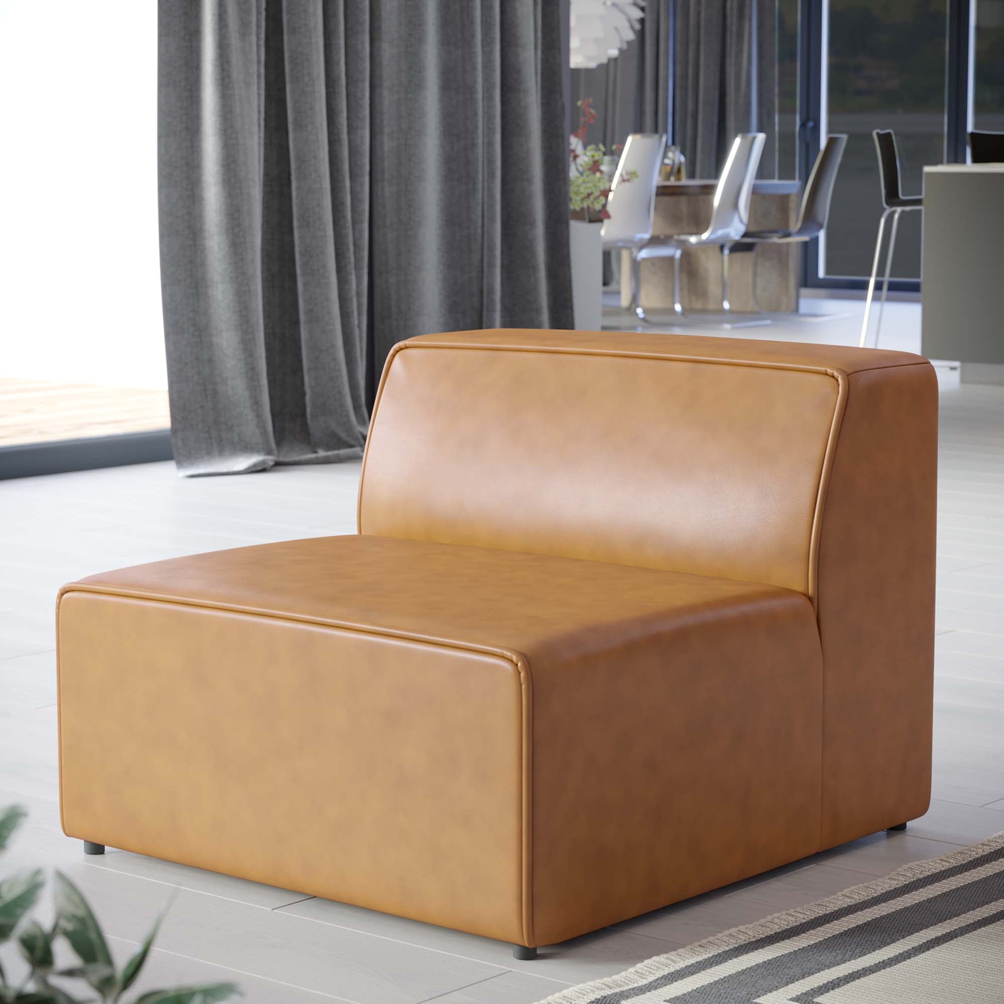 Modway Mingle Vegan Leather Armless Chair