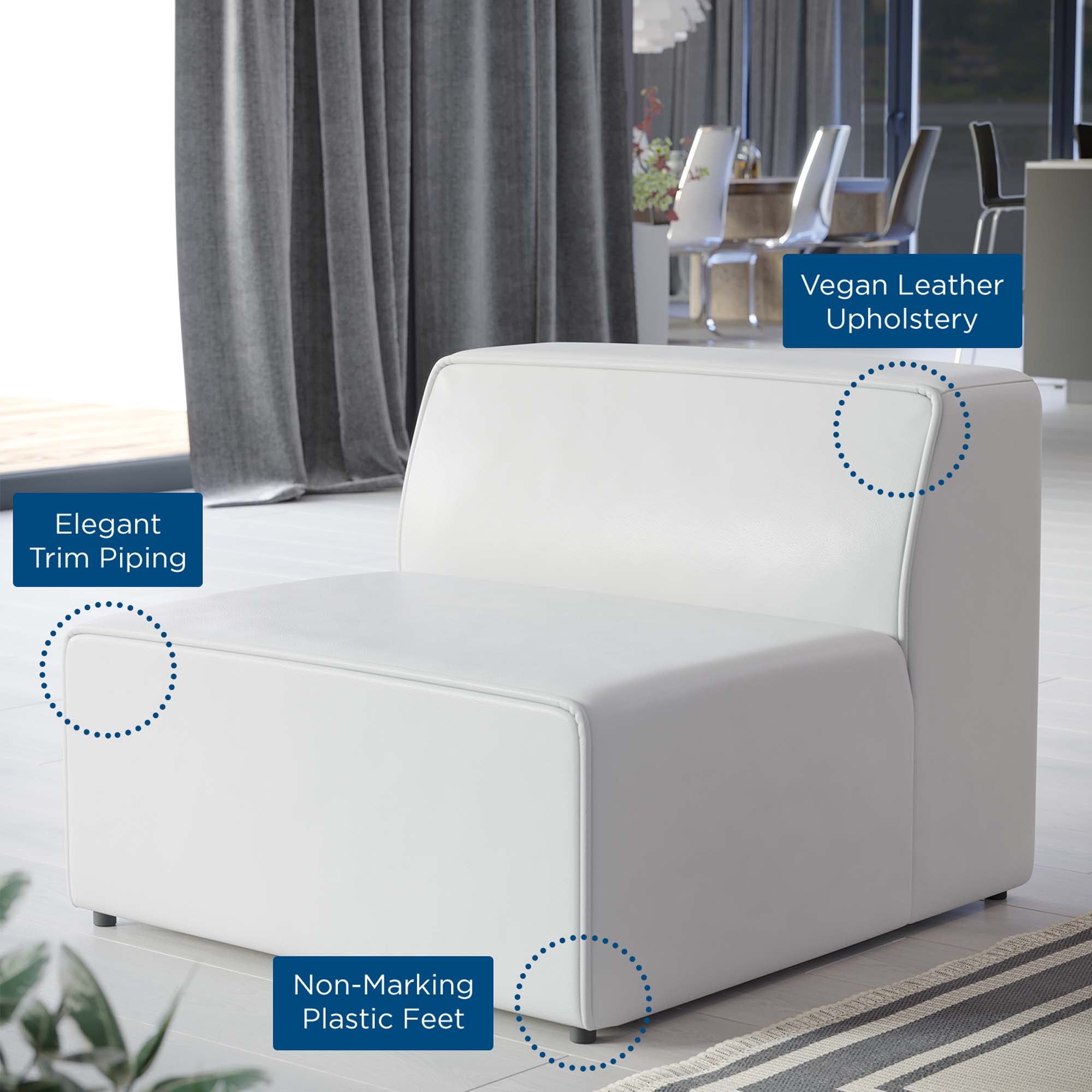 Modway Mingle Vegan Leather Armless Chair