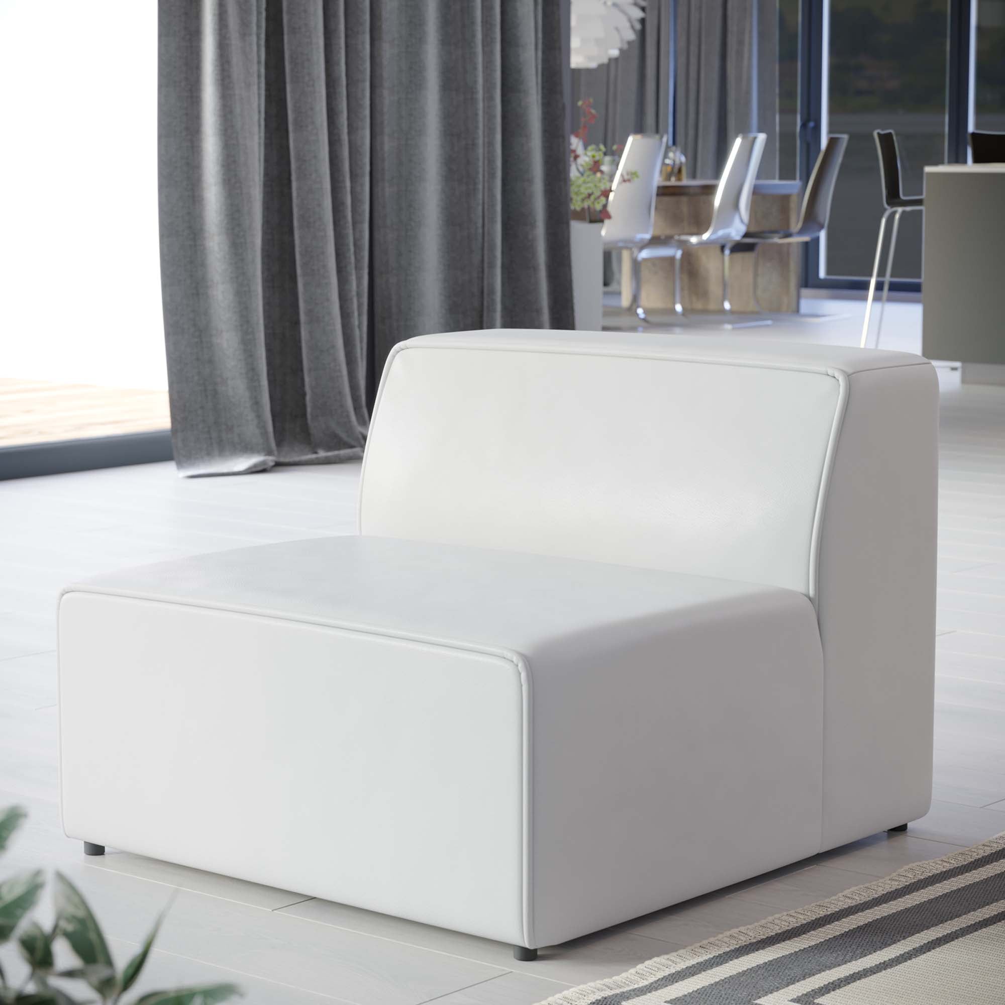 Modway Mingle Vegan Leather Armless Chair